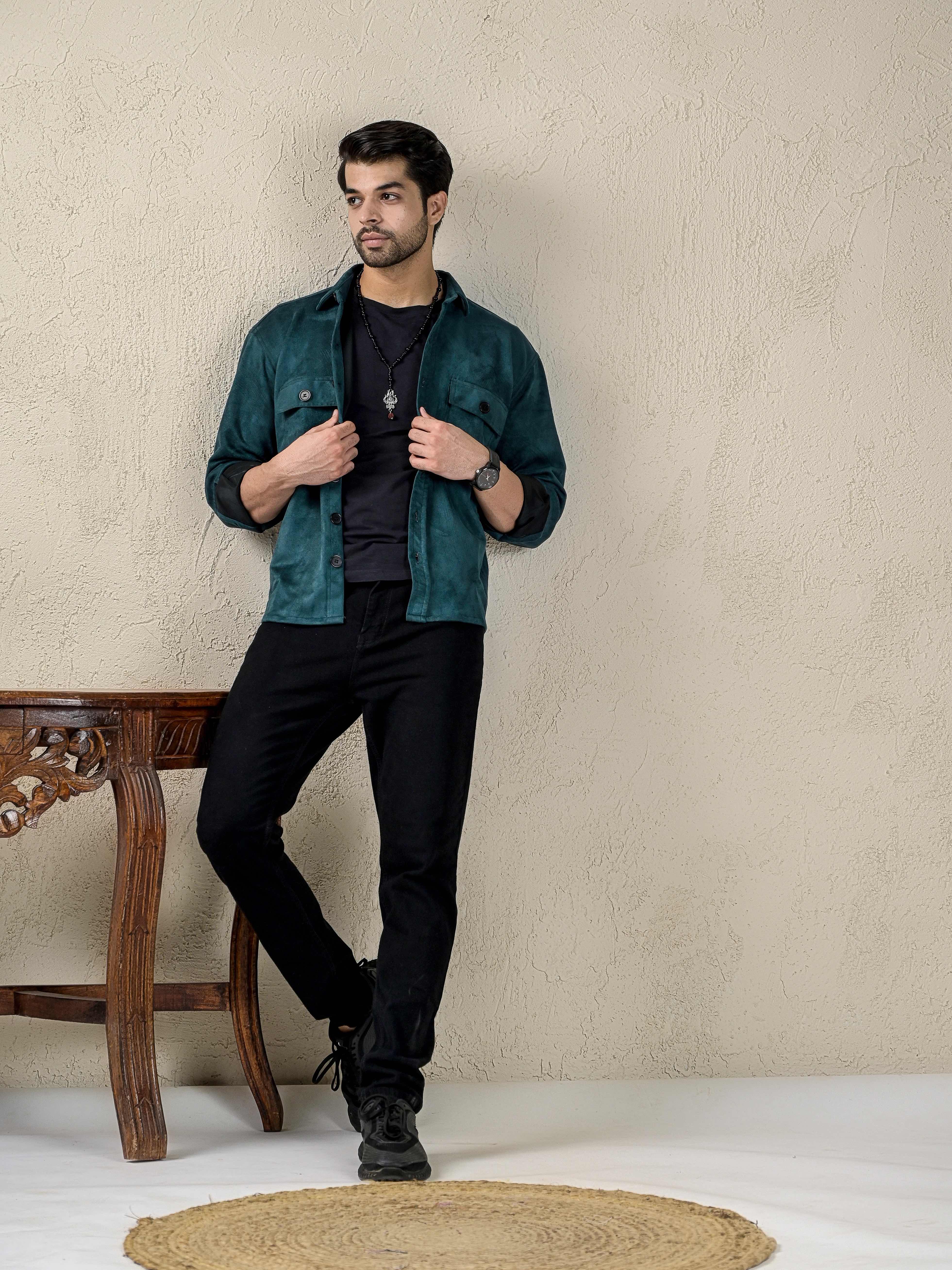 Teal Luxe Suede Shacket