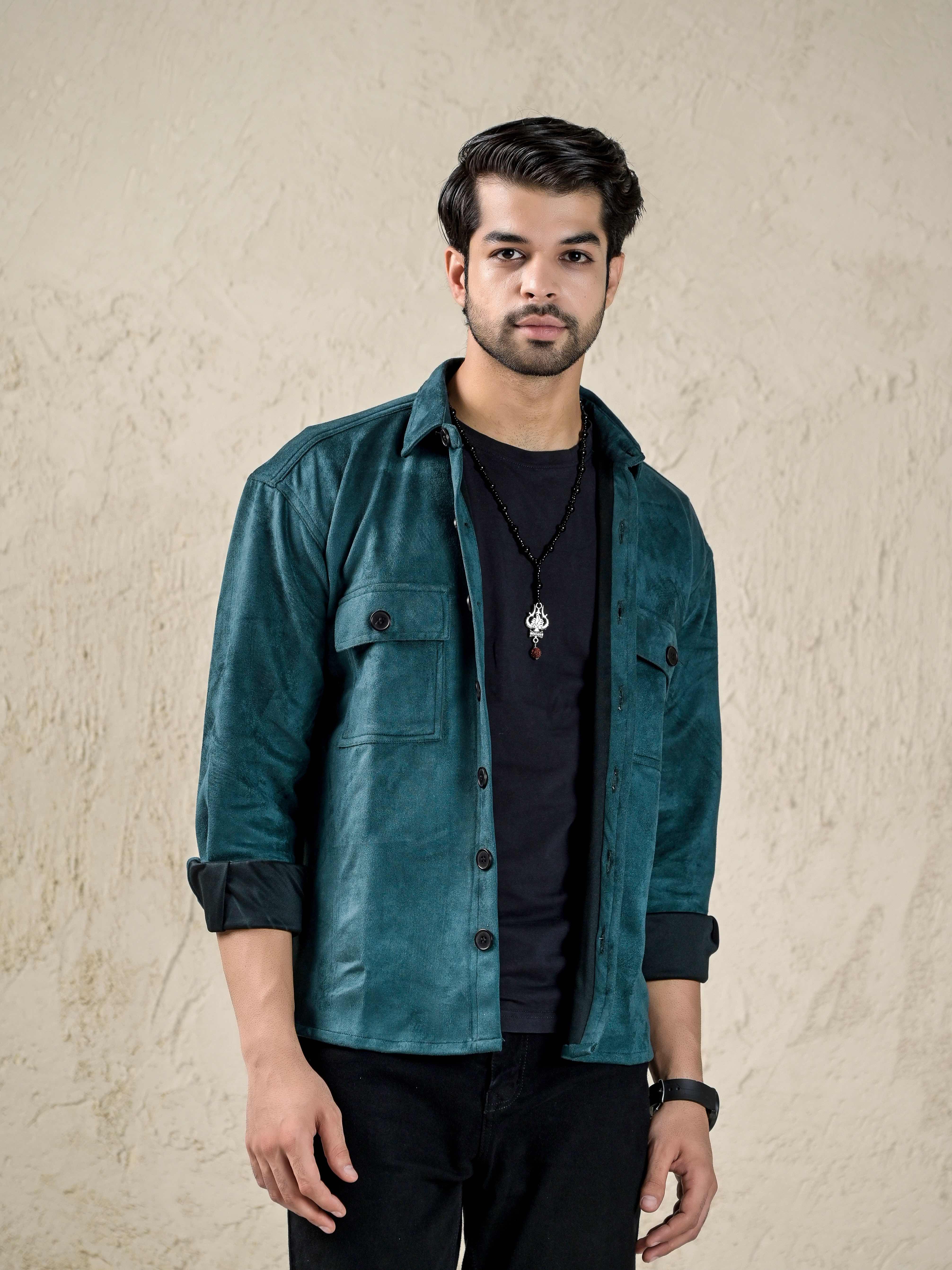 Teal Luxe Suede Shacket