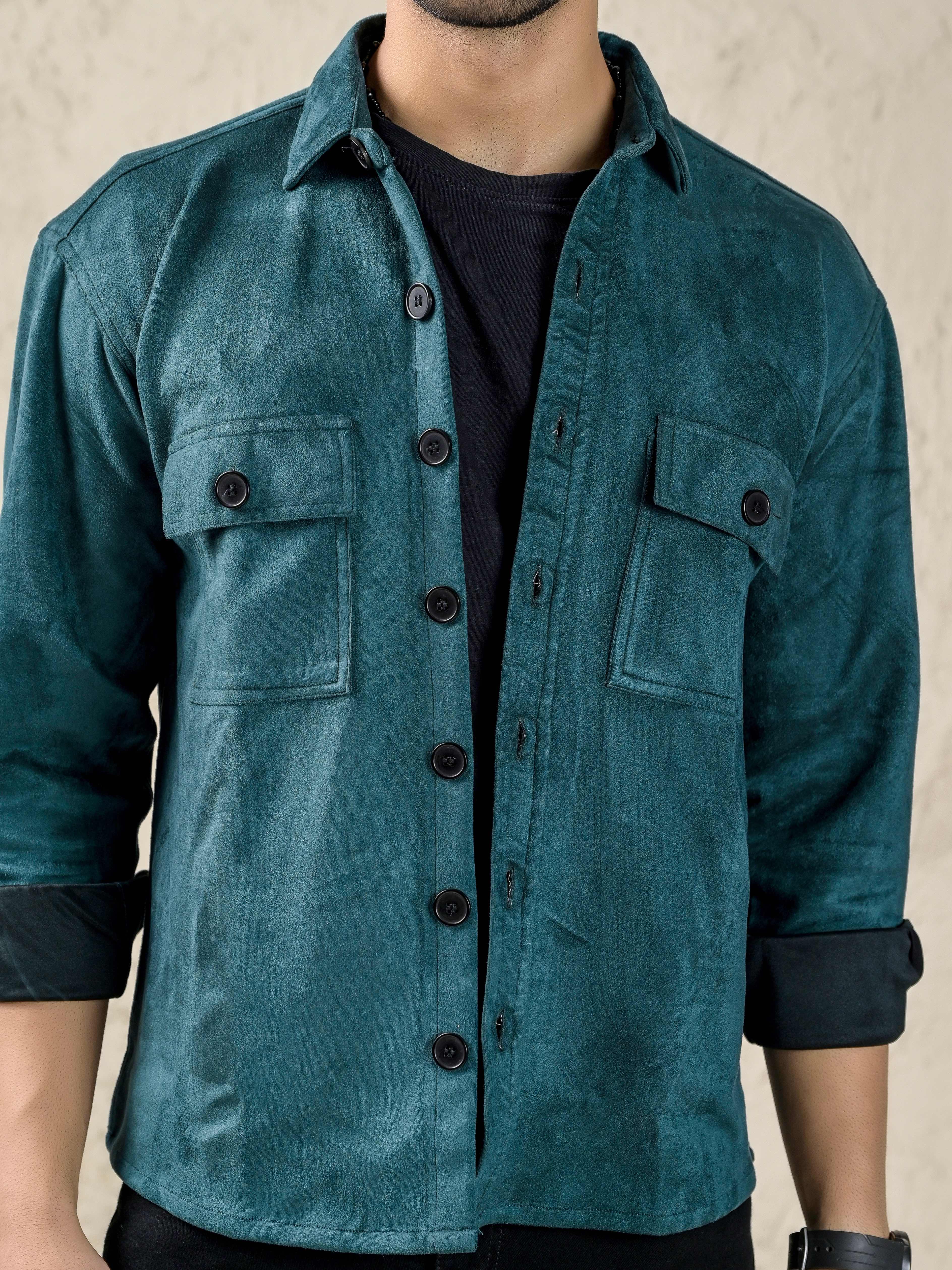 Teal Luxe Suede Shacket