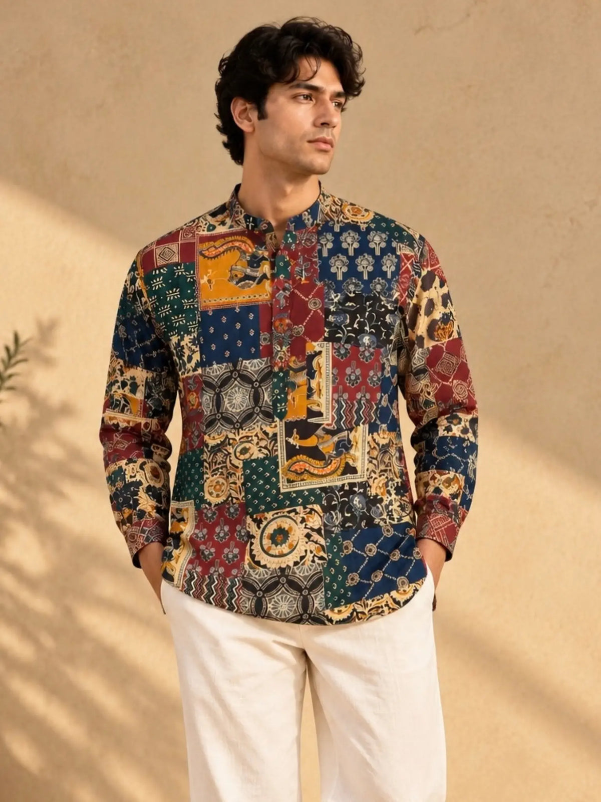 Maroon Artistry Short Kurta