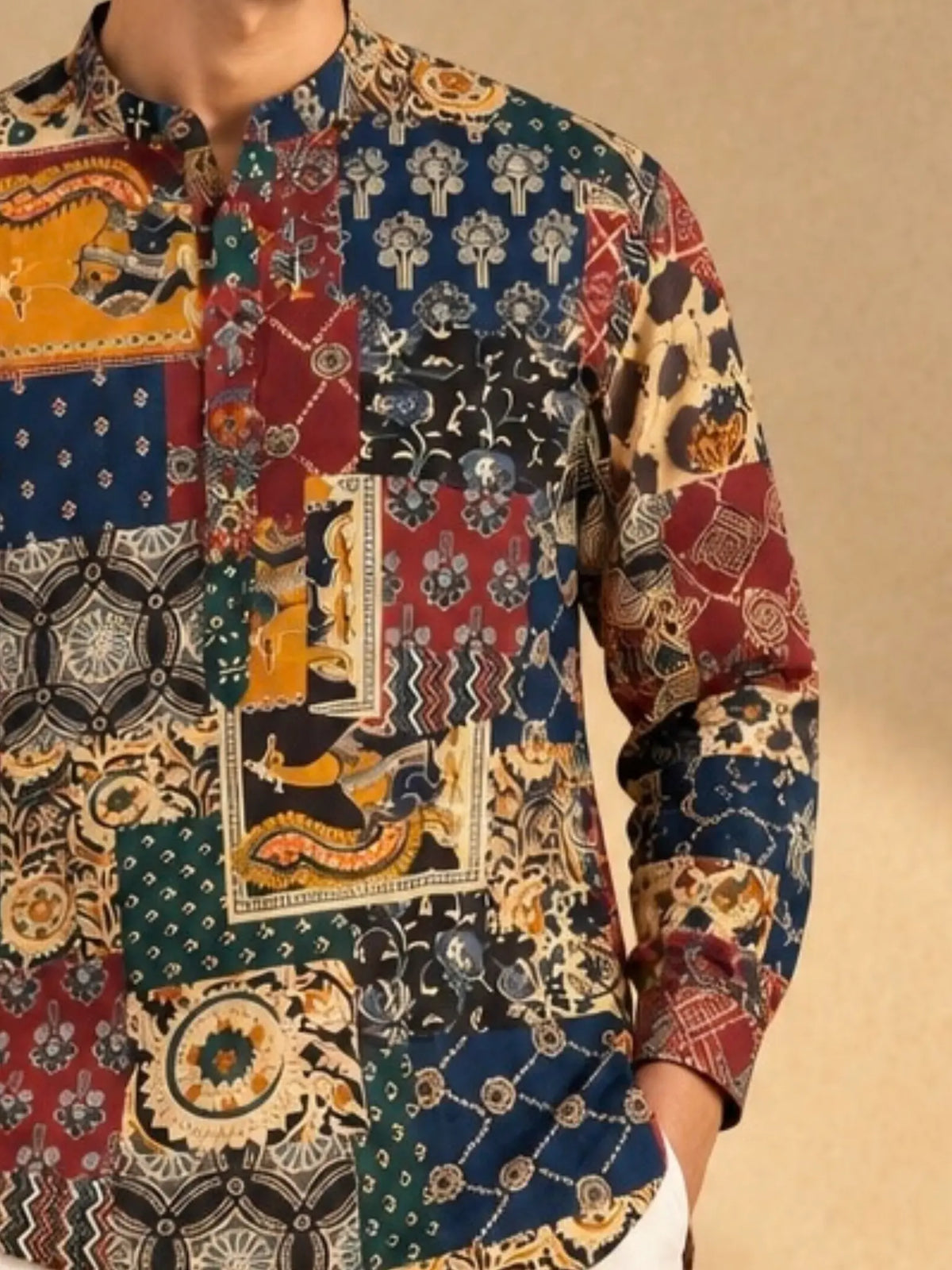 Maroon Artistry Short Kurta