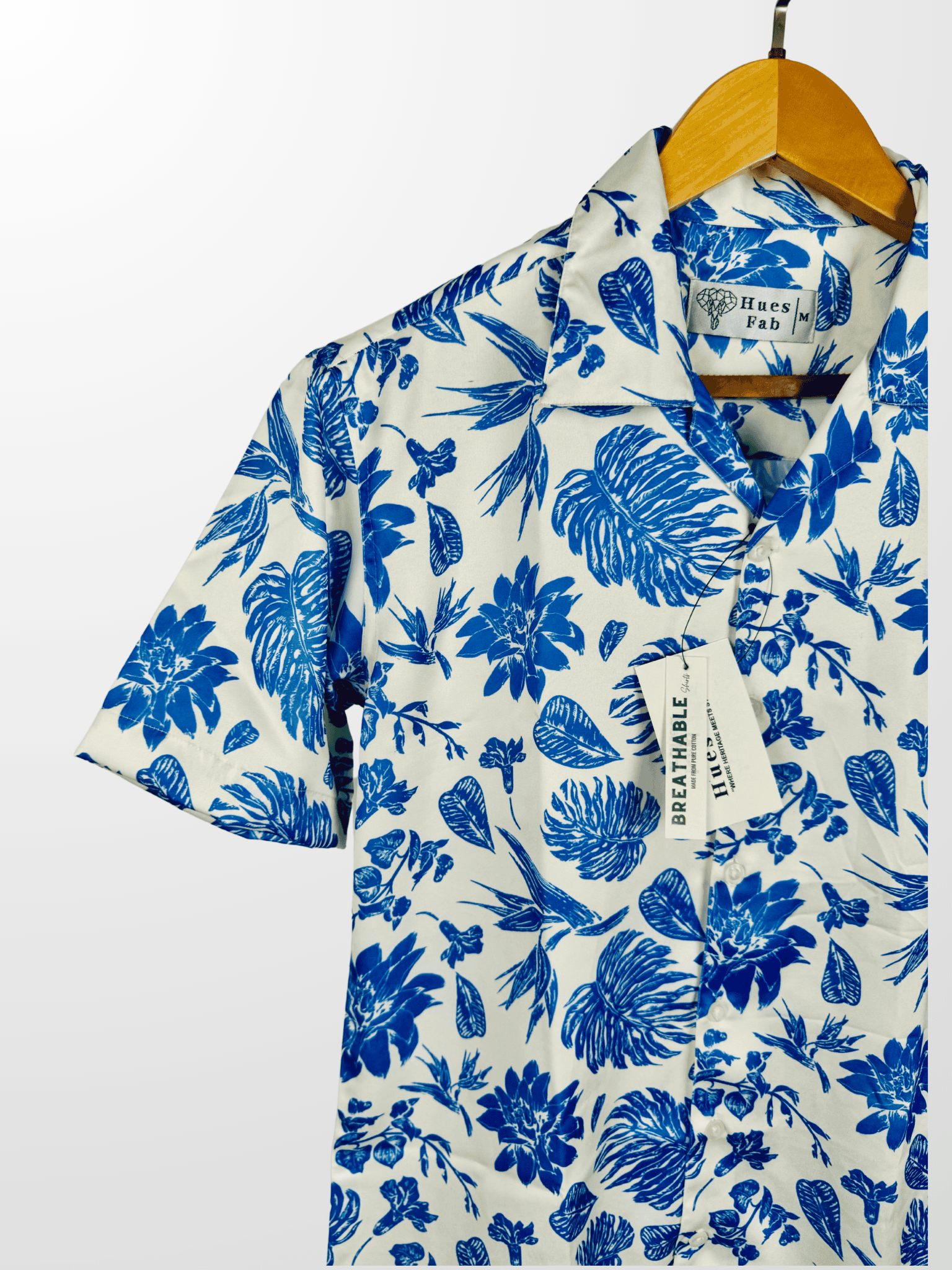 Blue Floral Cuban Collar Resort Shirt