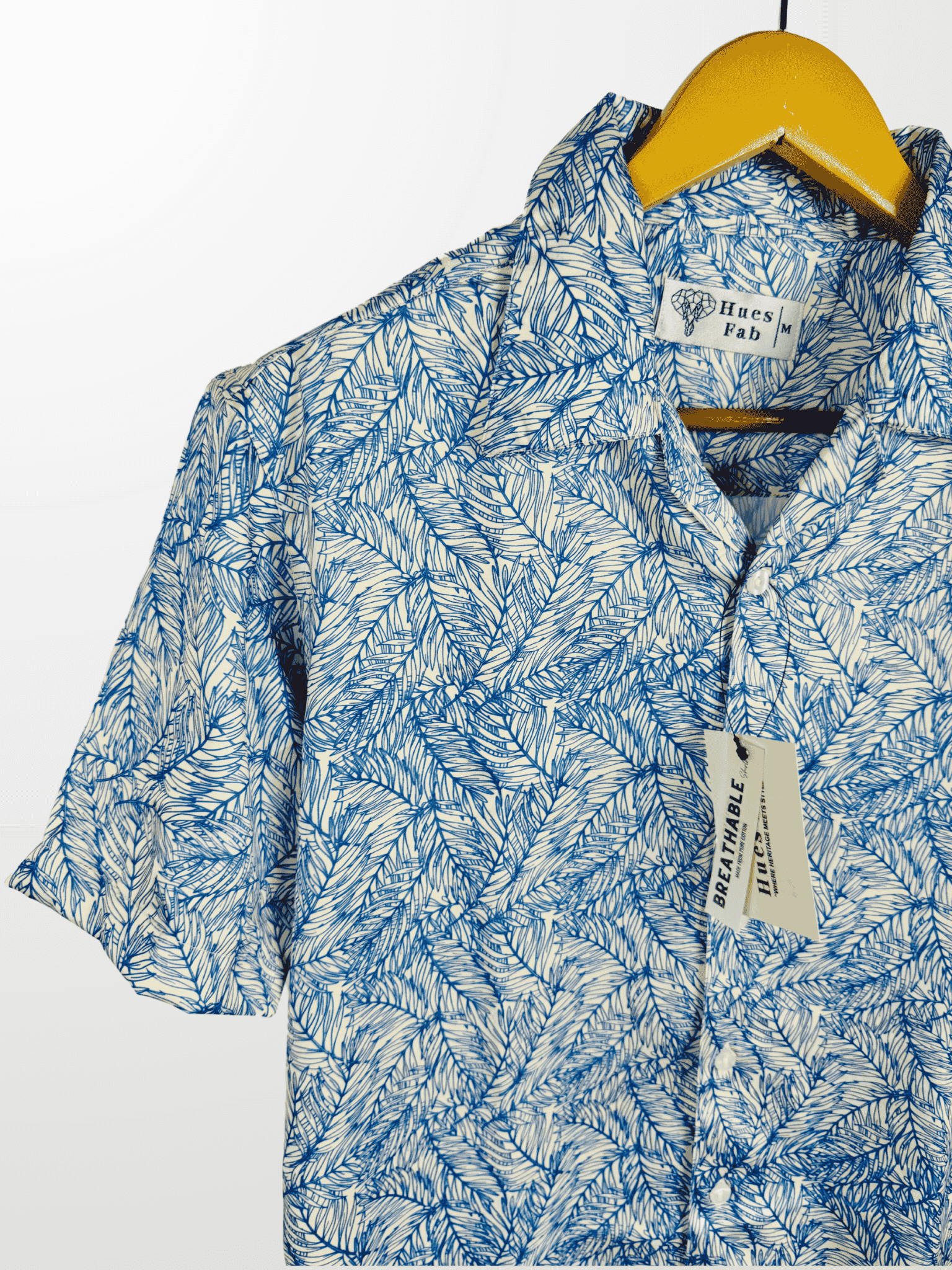 Blue Leaf Cuban Collar Resort Shirt