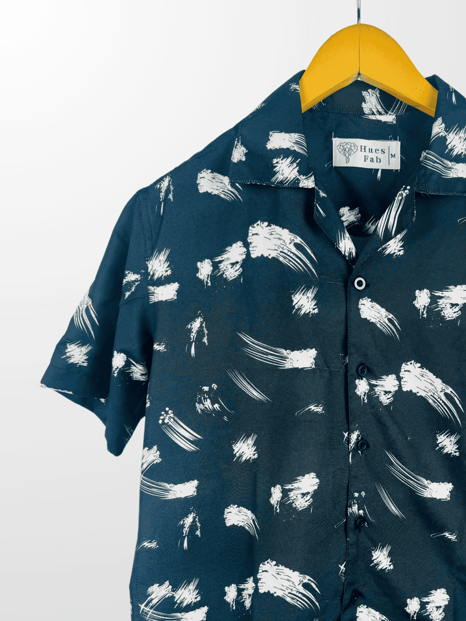 Monochrome Brushstroke Cuban Collar Resort Shirt