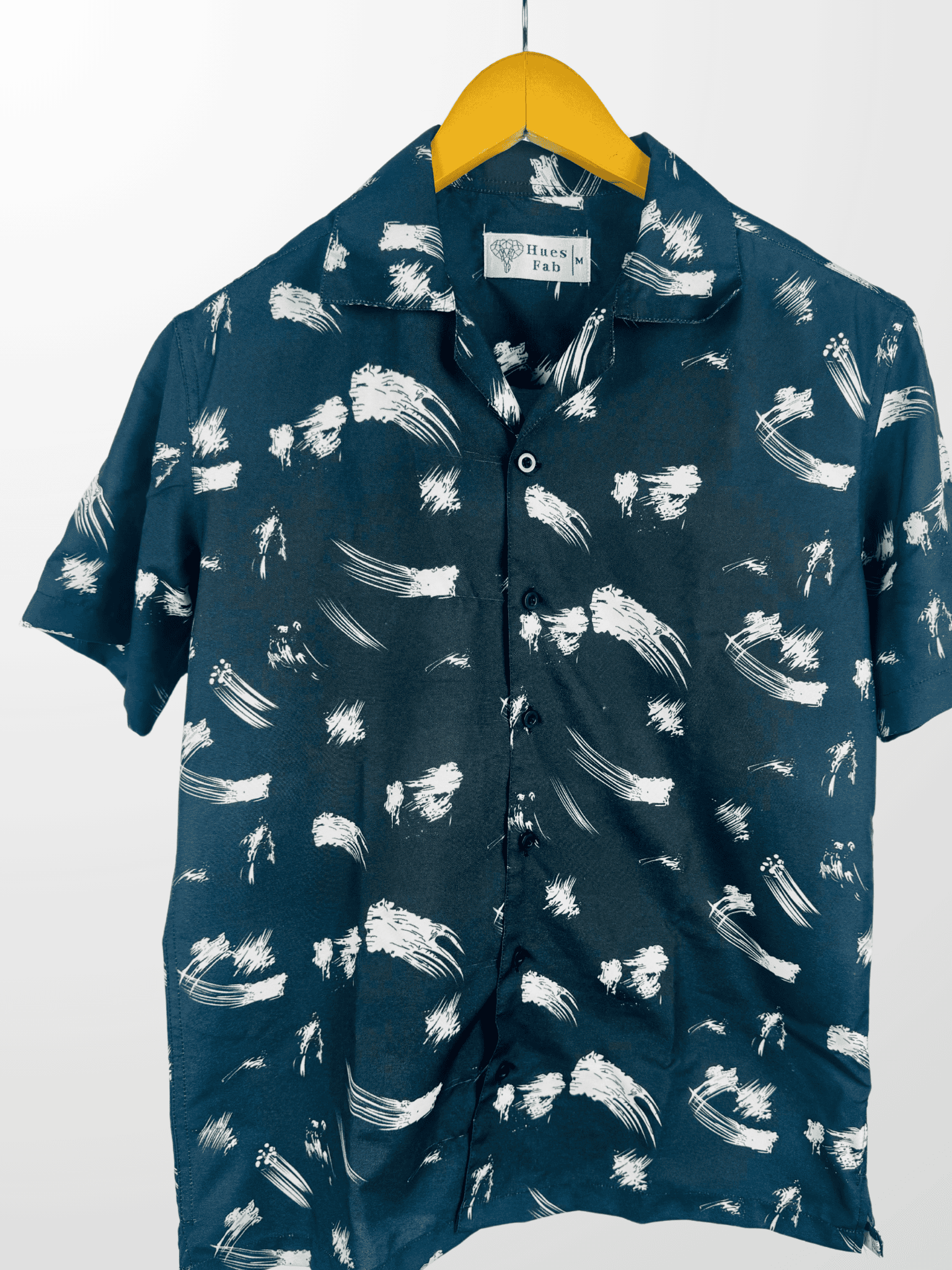 Monochrome Brushstroke Cuban Collar Resort Shirt