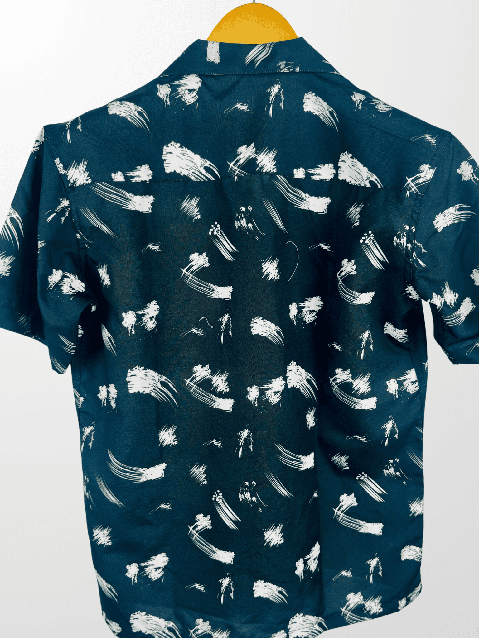 Monochrome Brushstroke Cuban Collar Resort Shirt