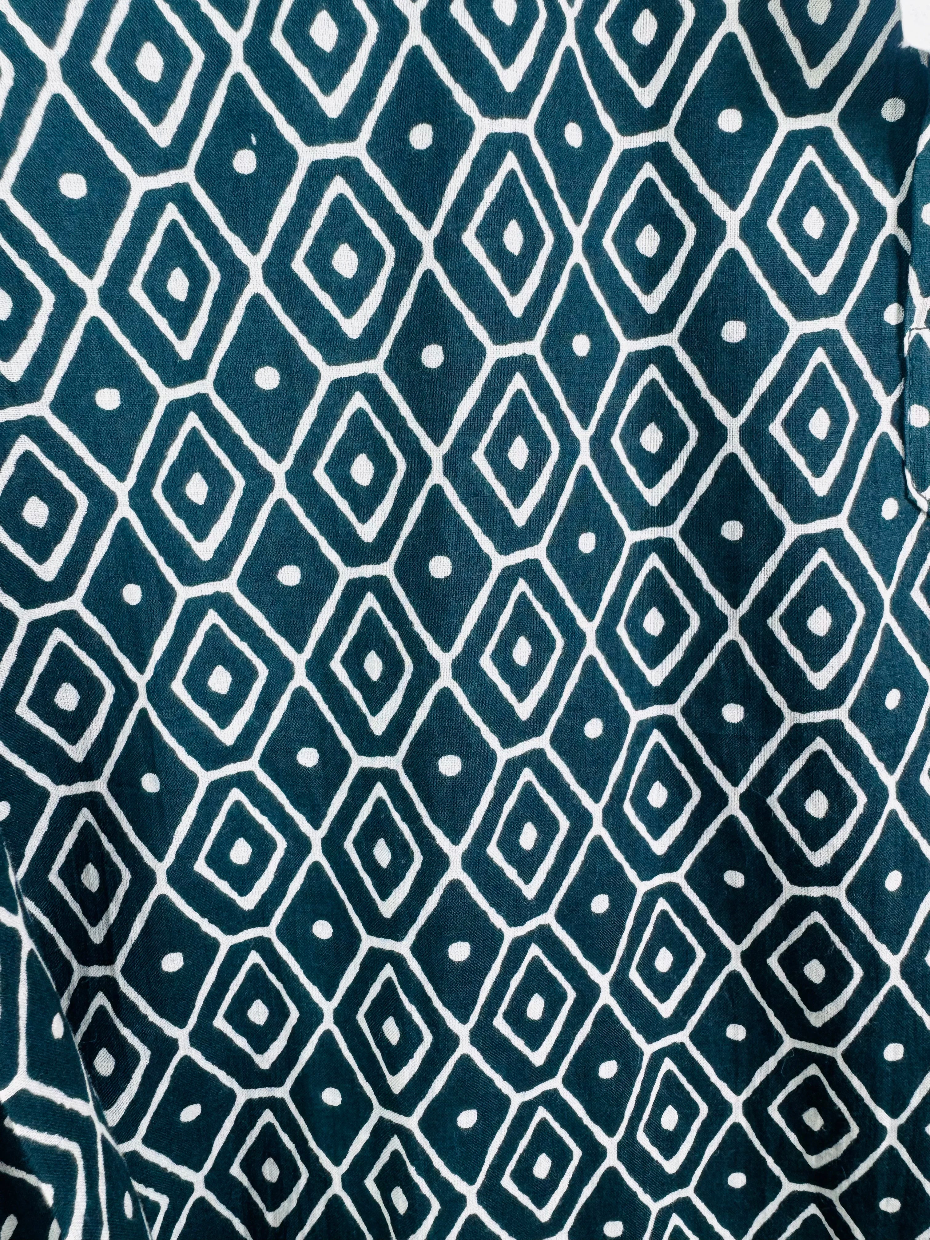 Pine Green Blocks Short Kurta