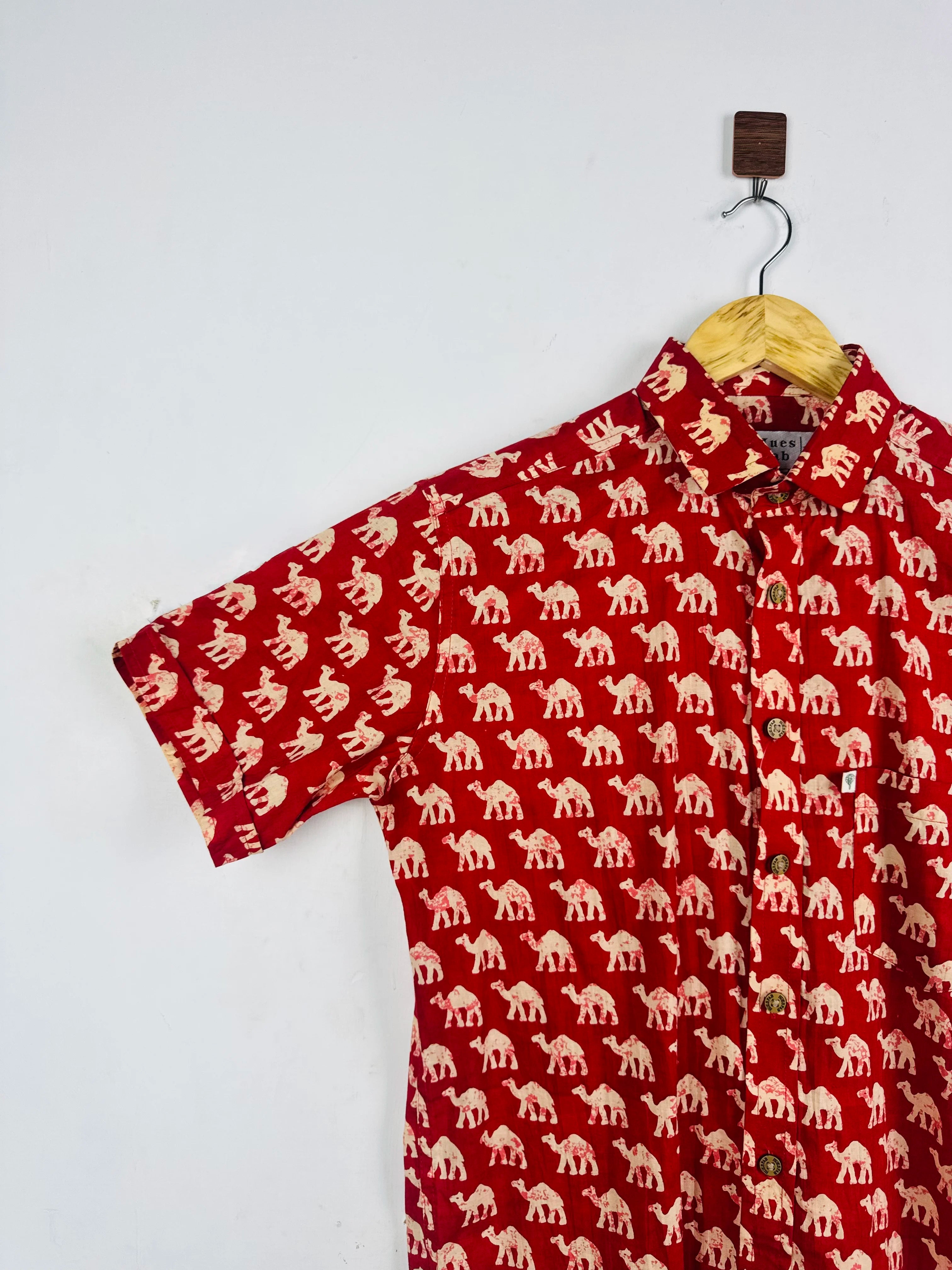 Red Camel Printed Half Sleeves Shirt