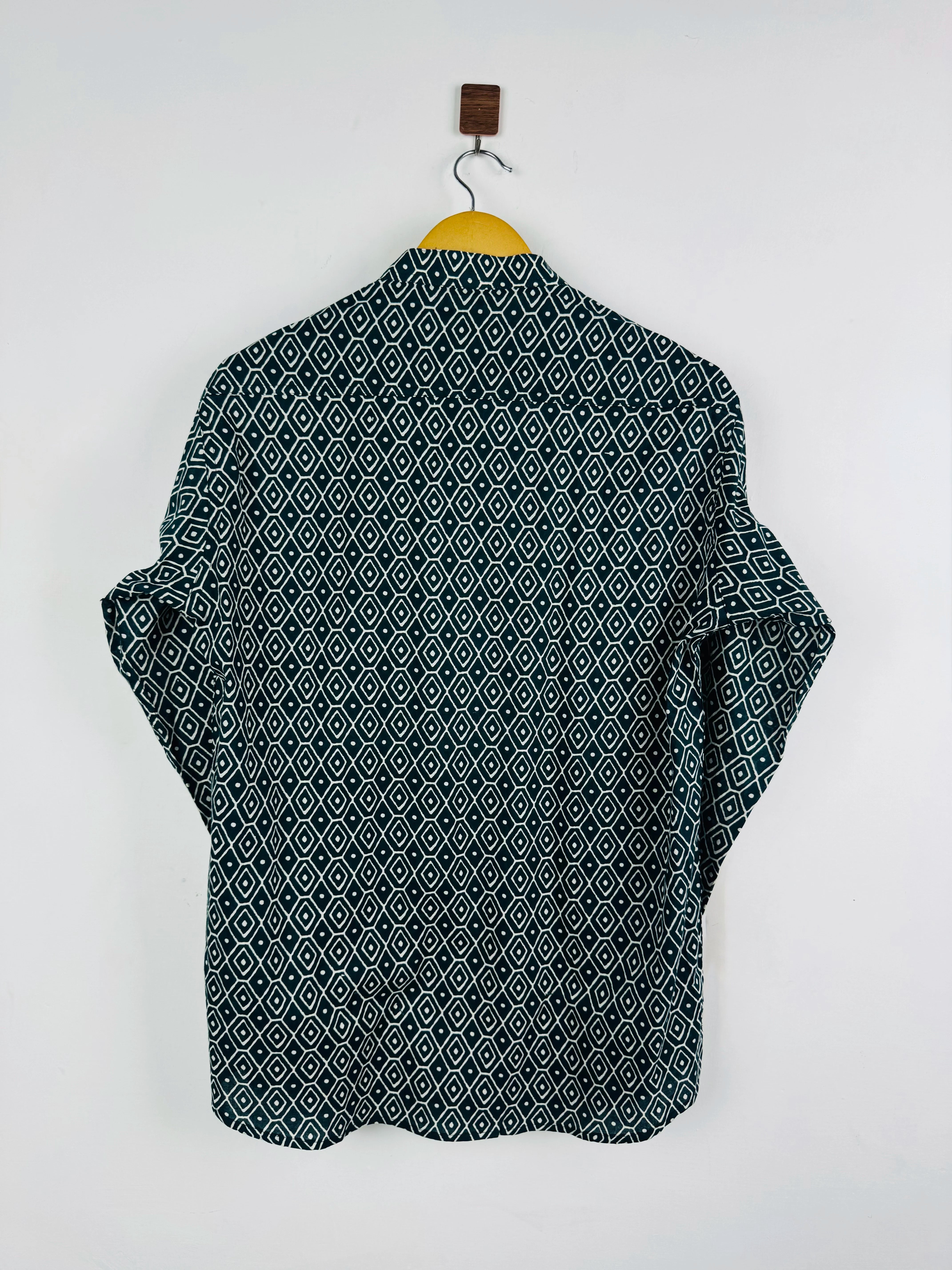 Pine Green Blocks Short Kurta