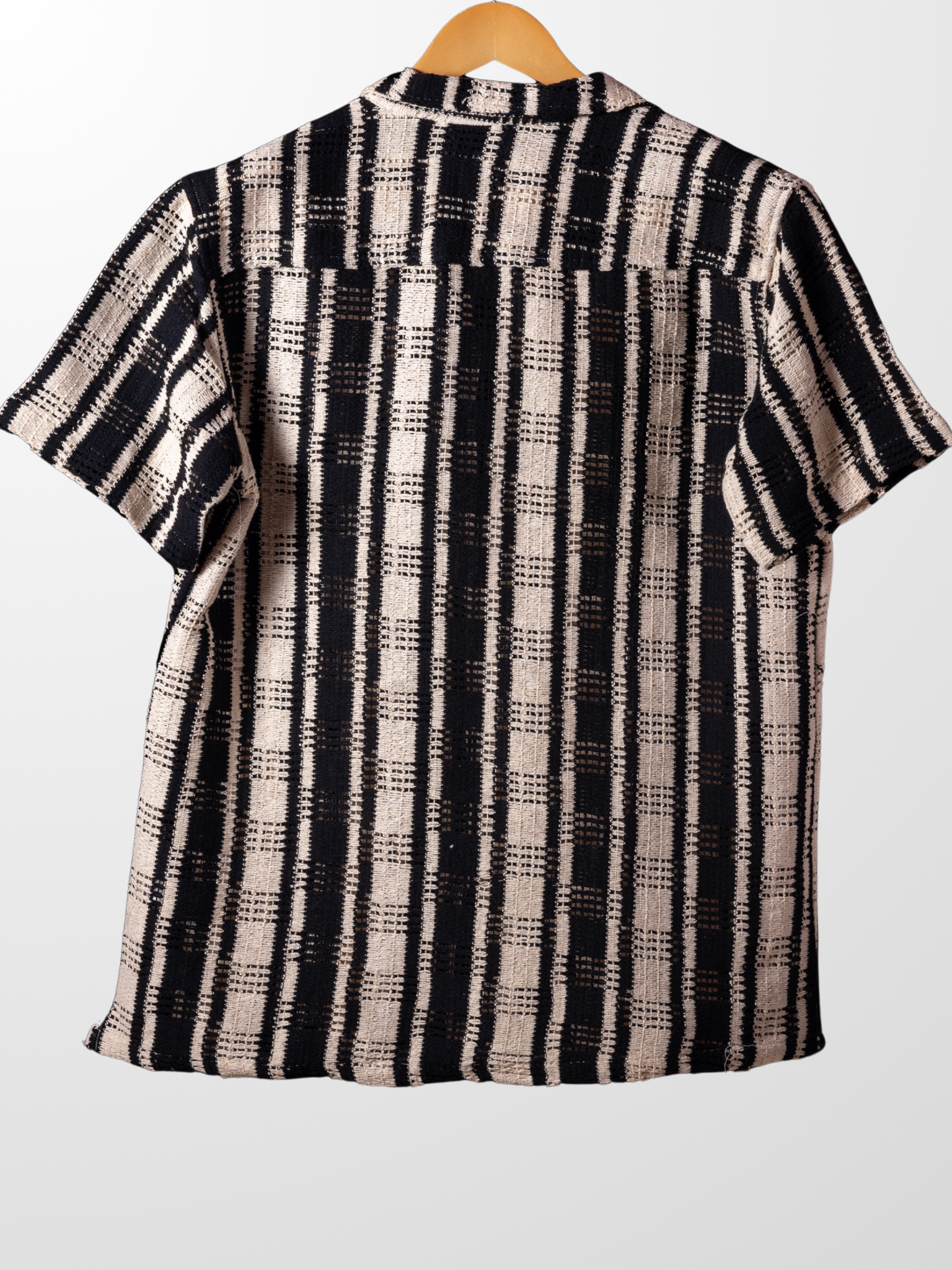 Black – White Knitted Half Sleeves Shirt