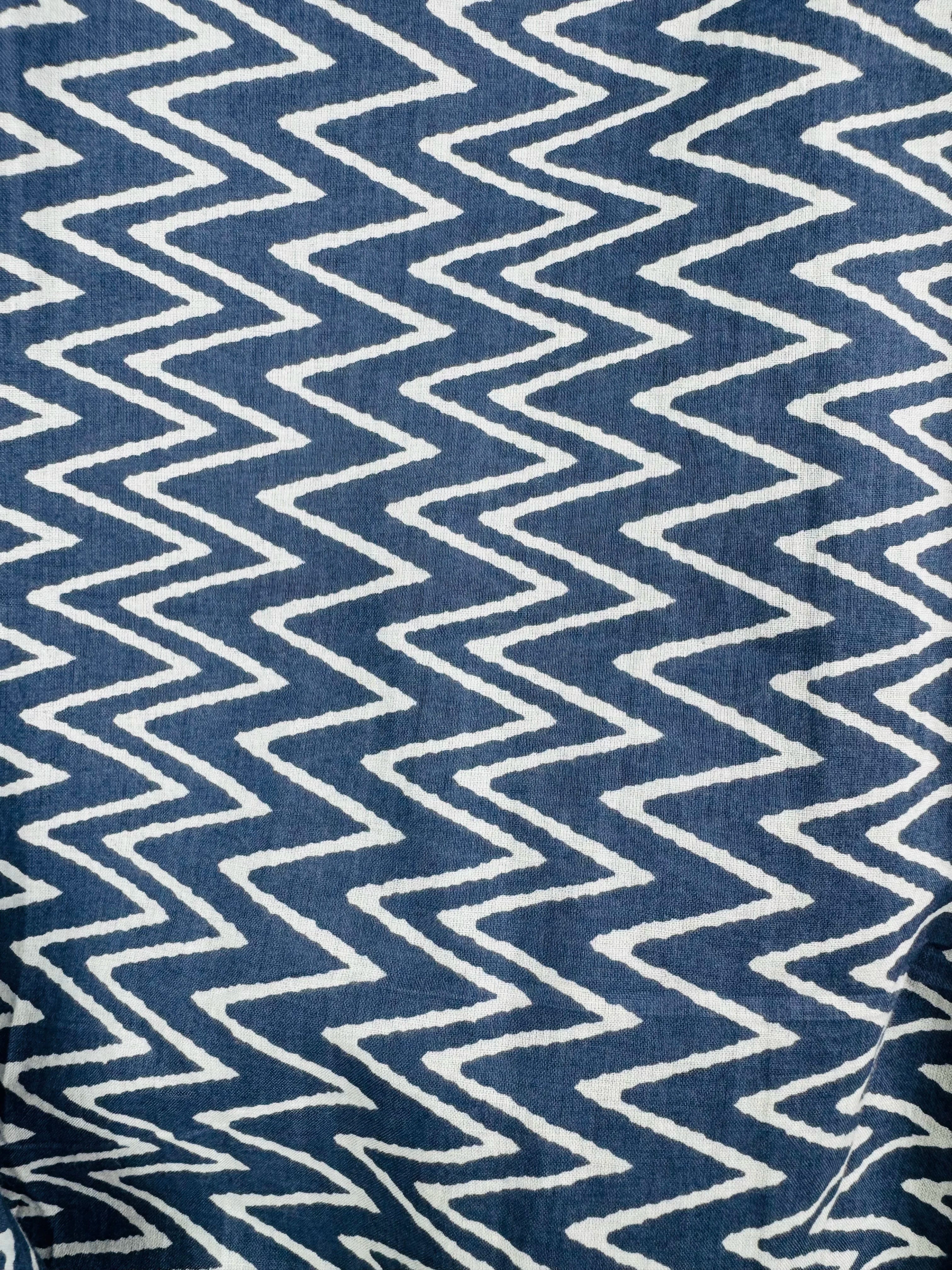 Grey Zig Zag Printed Short Kurta