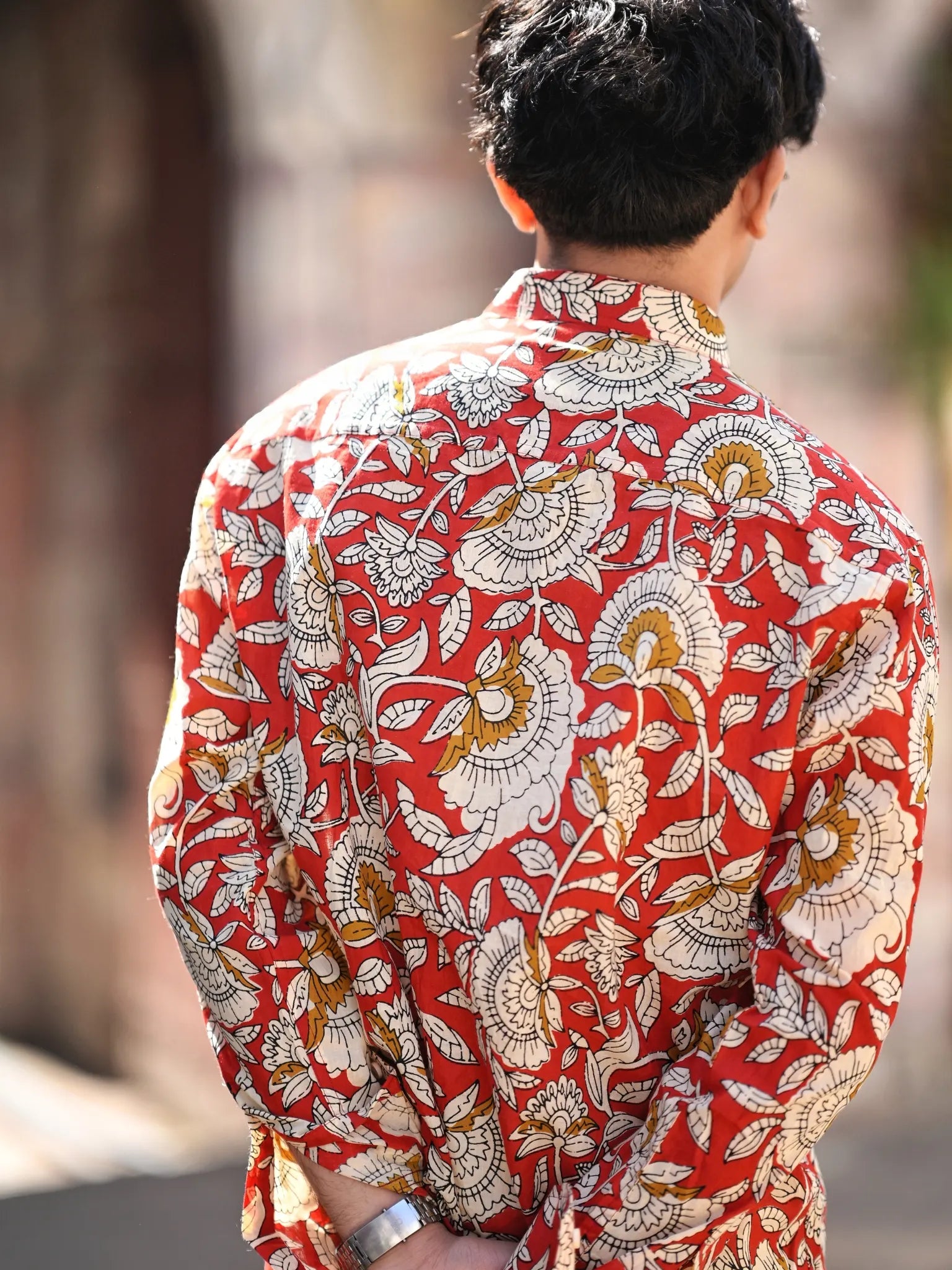 Red Floral printed short kurta
