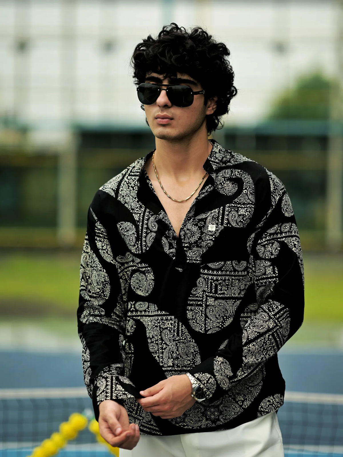 Midnight Vintage Paisley Short Kurta
