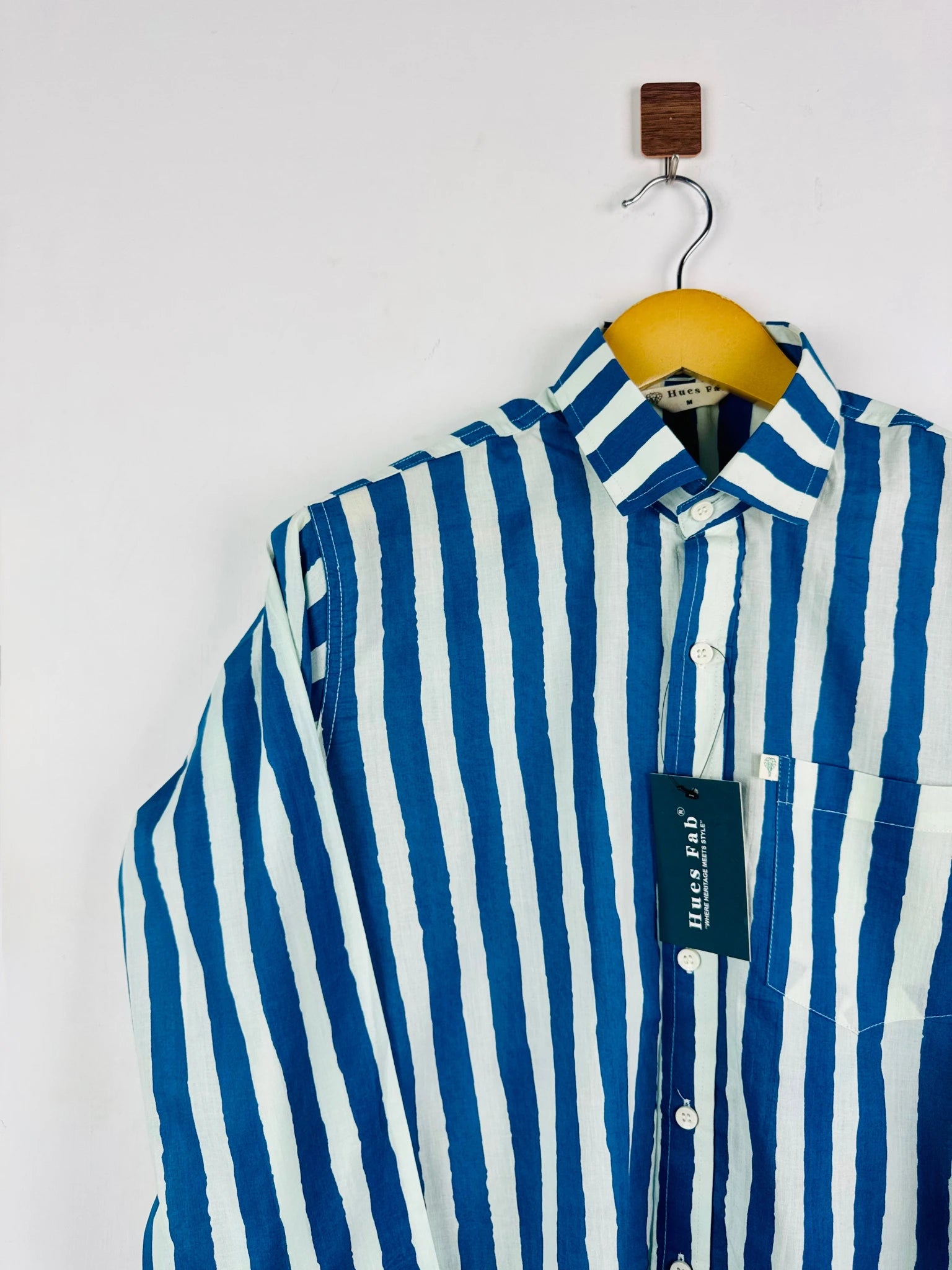 Blue-White stripes Full Sleeves Shirt