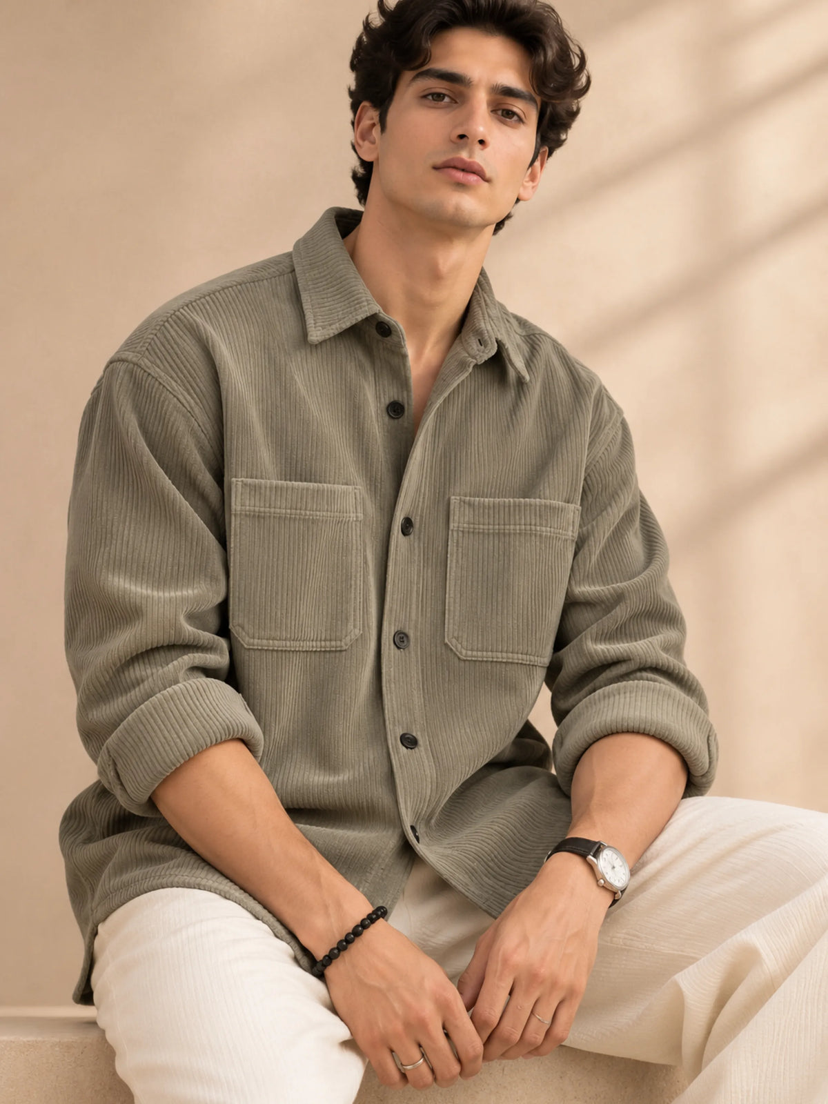 Muted Premium Corduroy Oversized Shirt