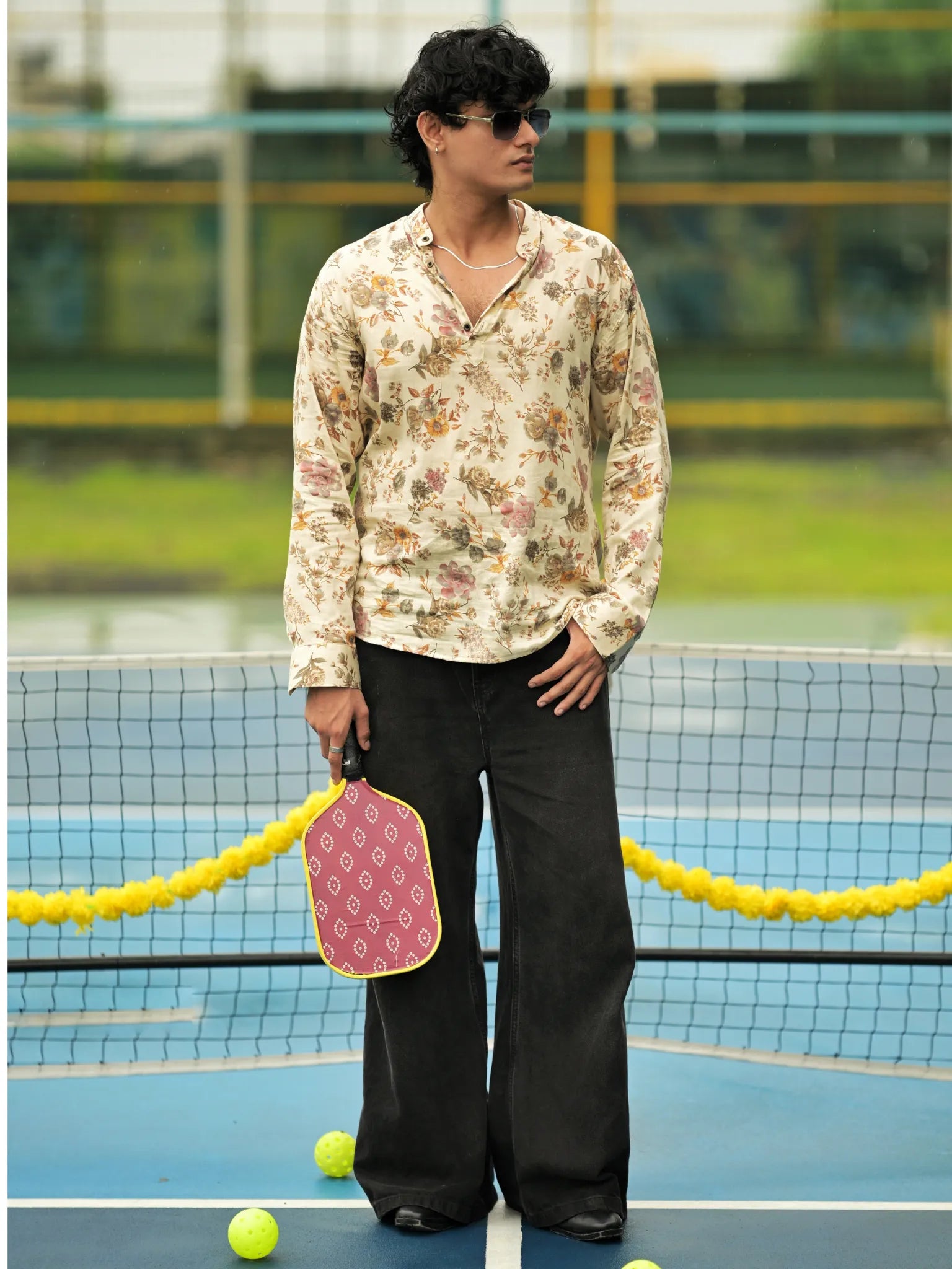 HUESFAB Ivory Bloom short kurta
