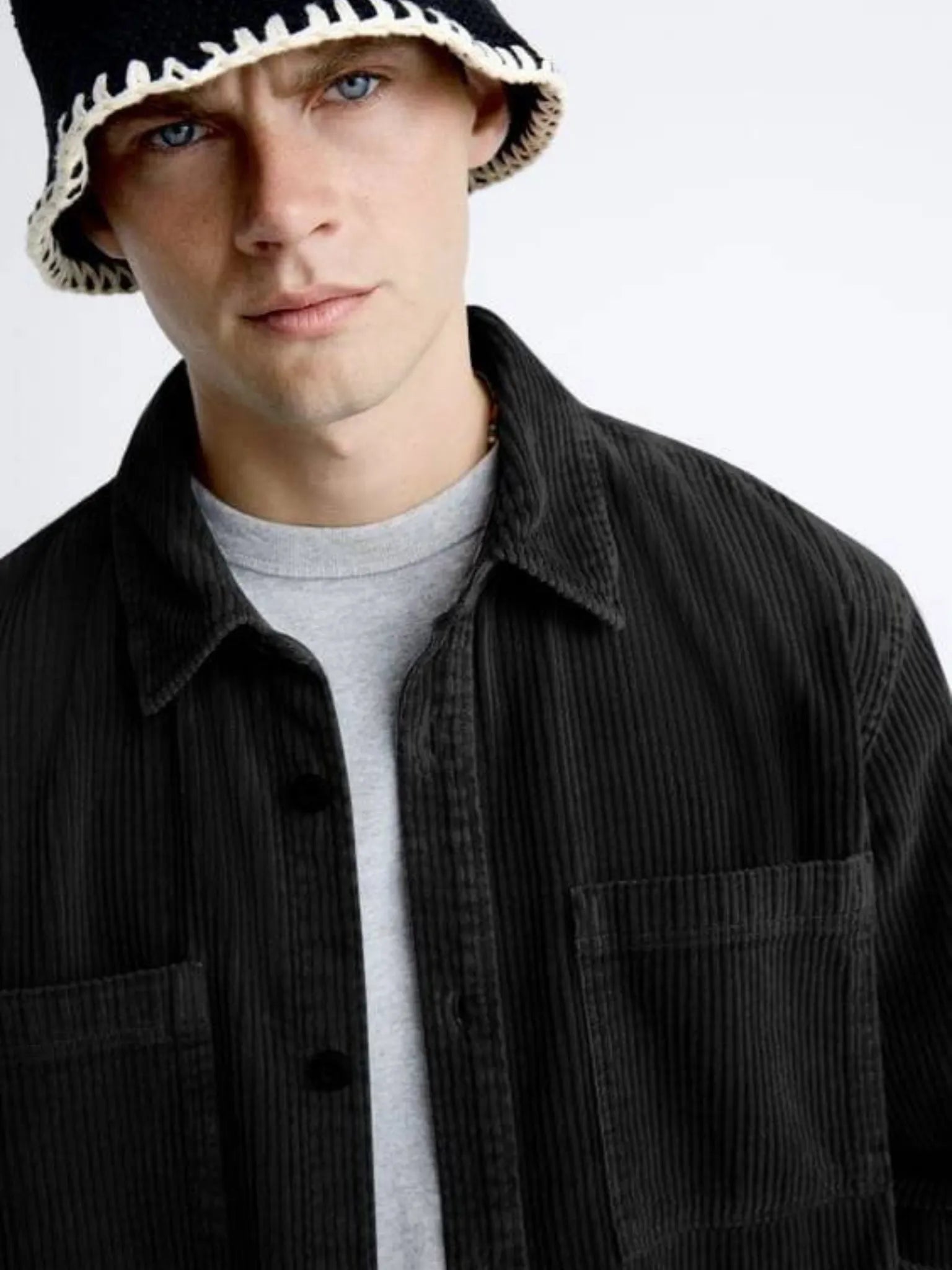 Black Premium Corduroy Oversized Shirt