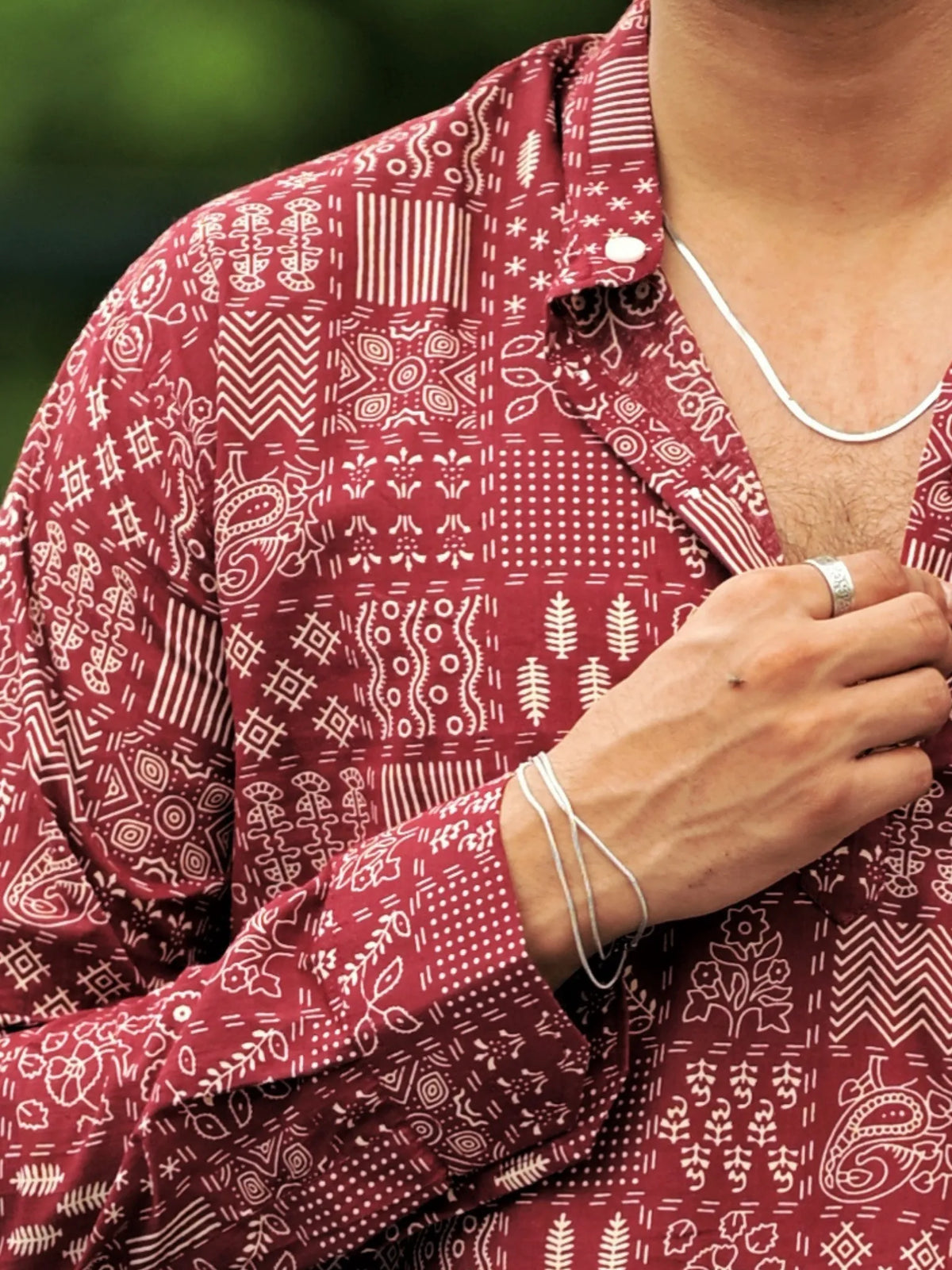 Maroon Art Short Kurta