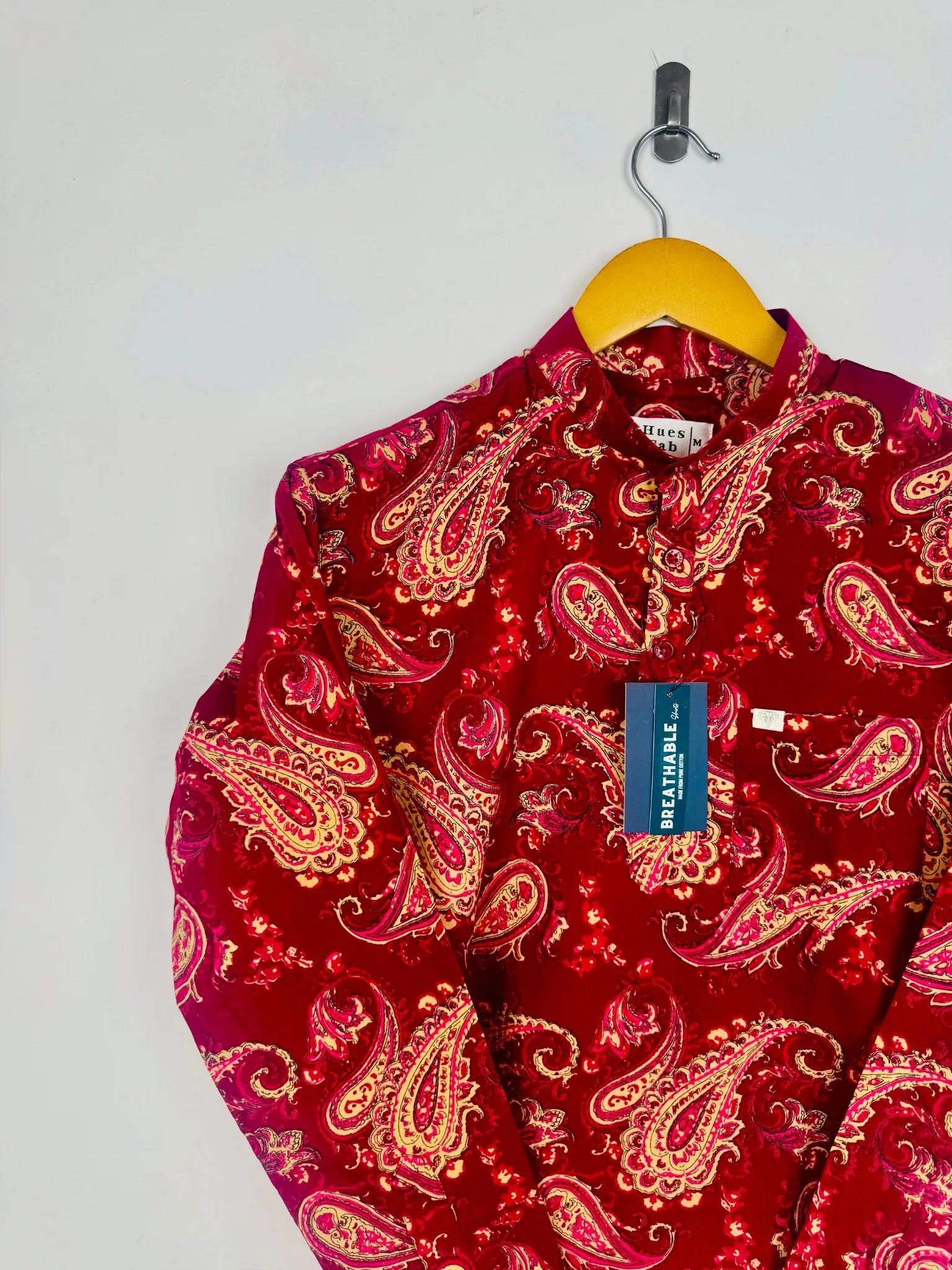 Maroon Paisley Printed short kurta