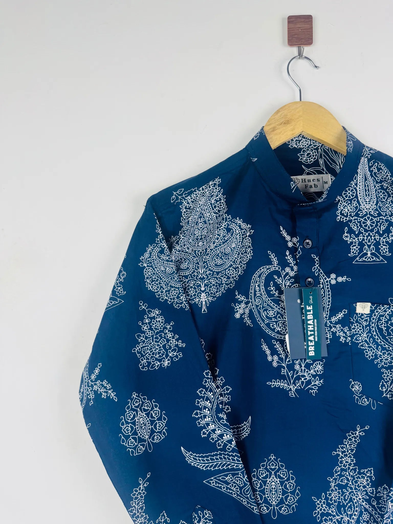 Royal indigo printed short kurta