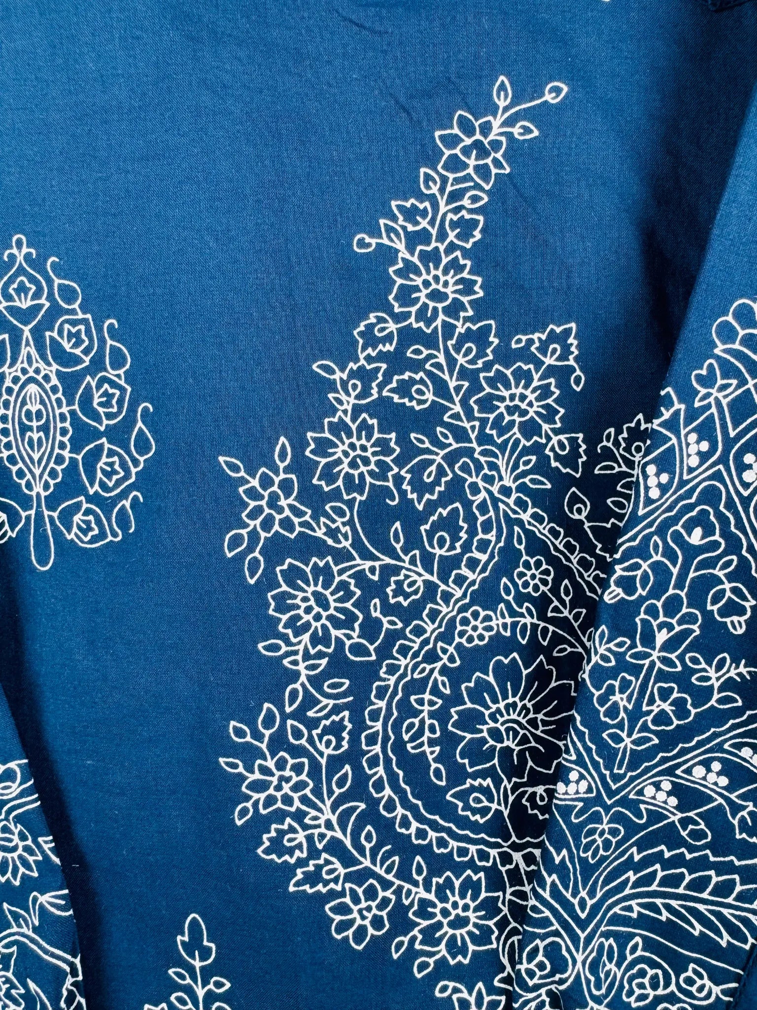 Royal indigo printed short kurta