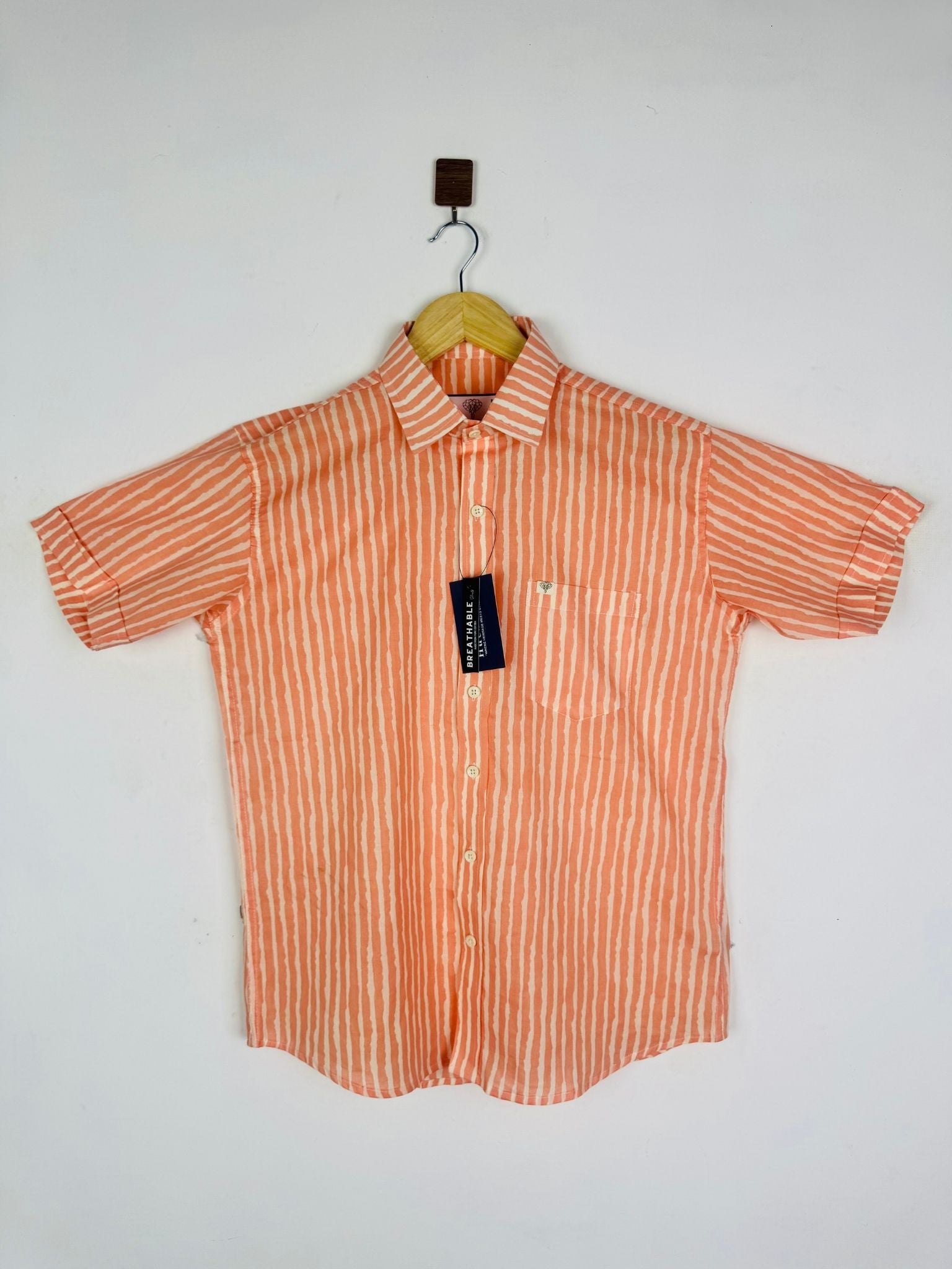 Peach Breeze Striped Shirt