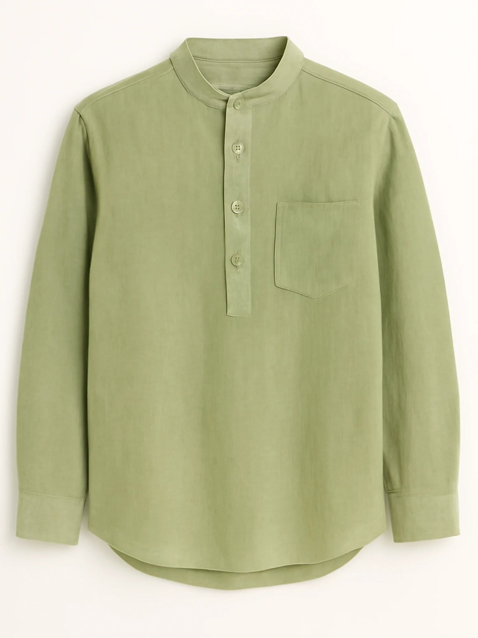 Pista green Linen Blend textured Short Kurta
