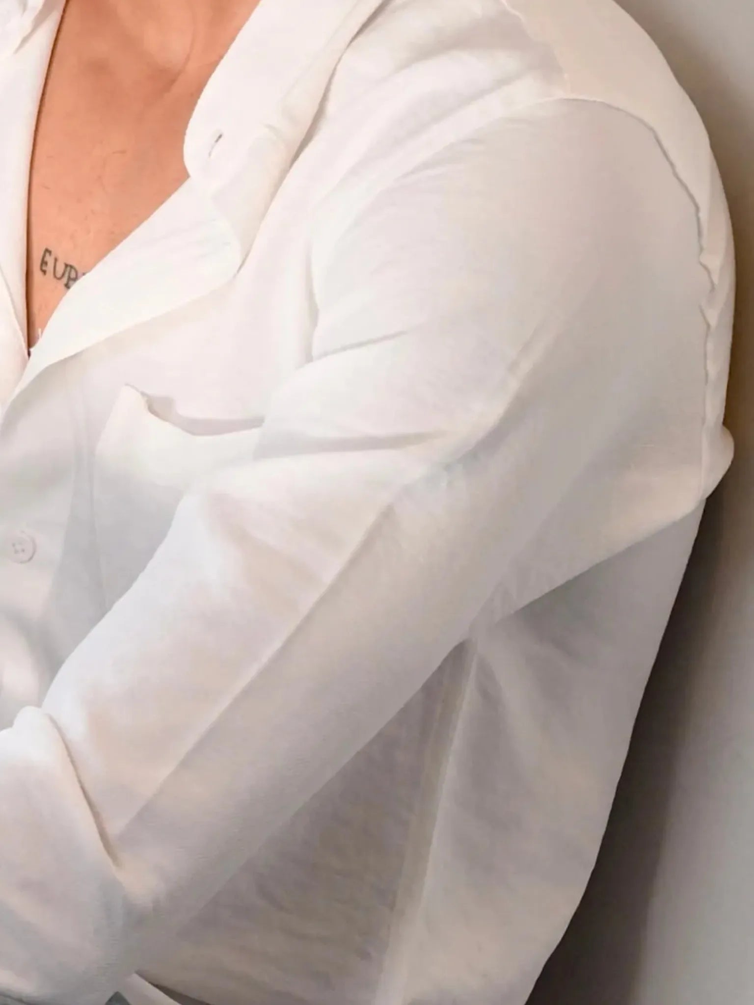 White Linen Matty Blend Short Kurta