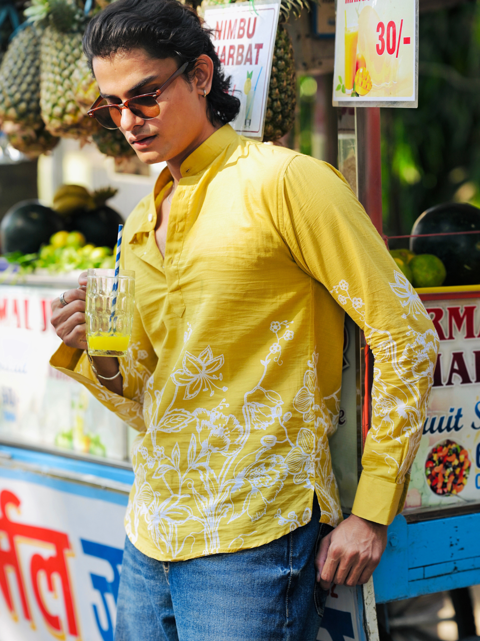 Laguna Placement Print short kurta