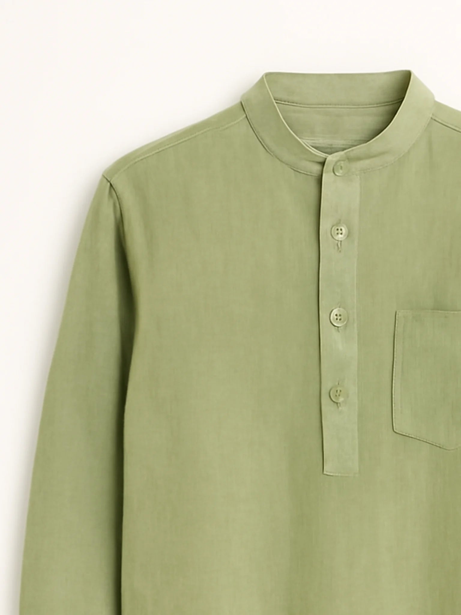 Pista green Linen Blend textured Short Kurta
