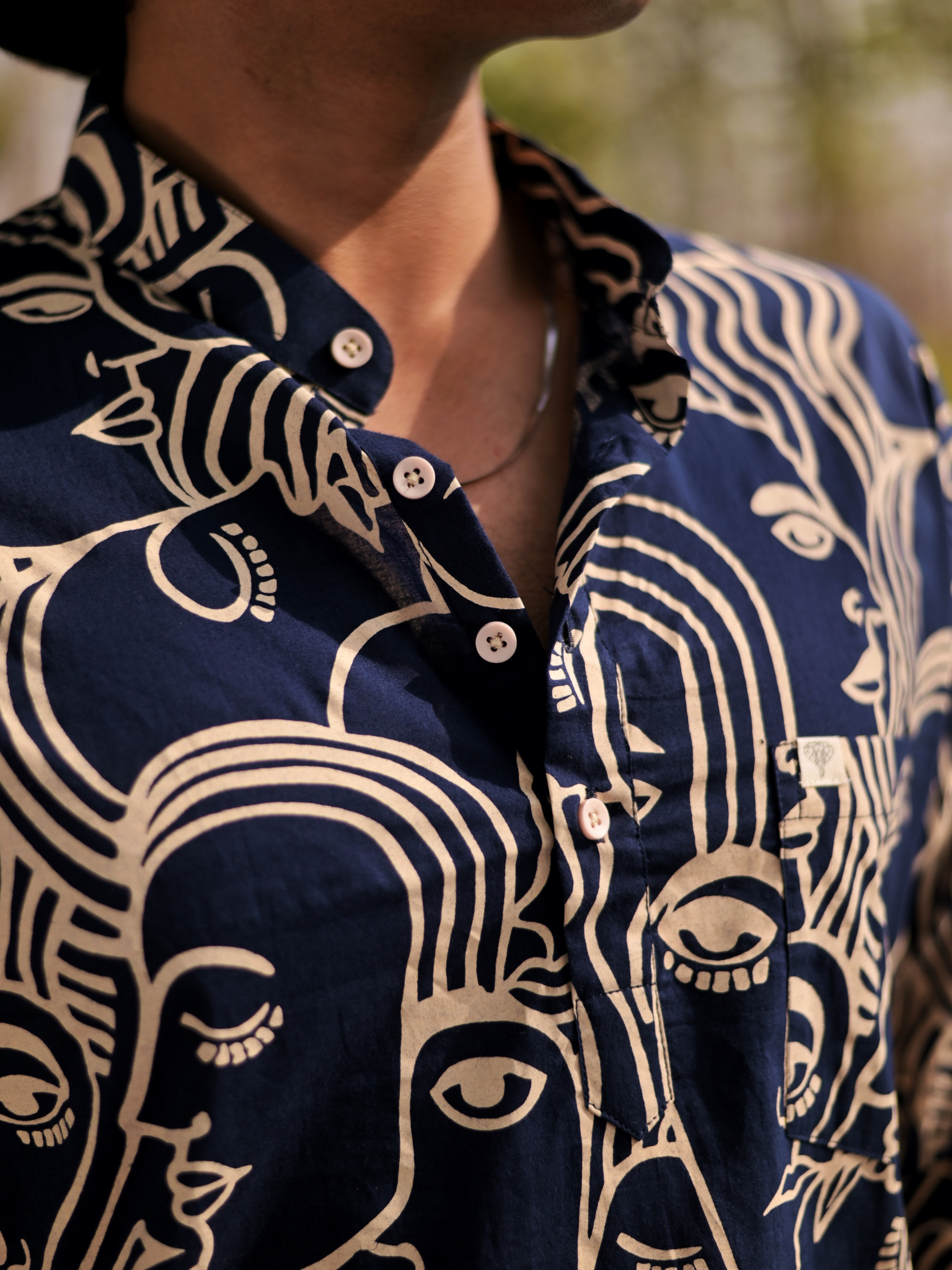 Navyblue facerart Short Kurta