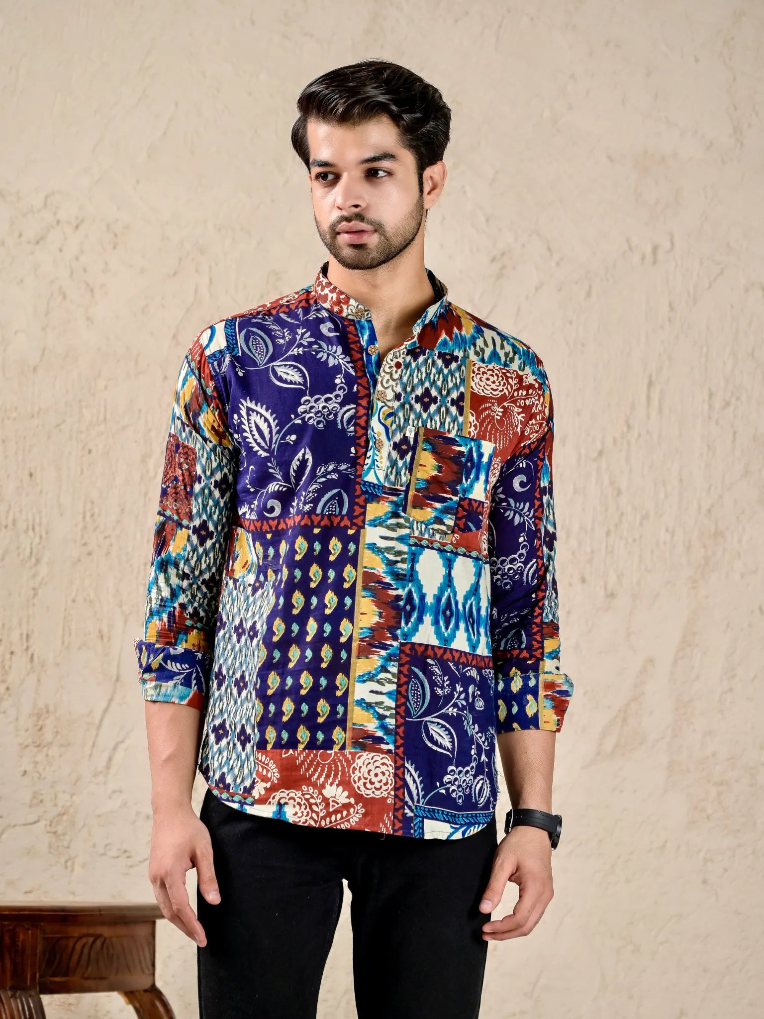 multicolor patchwork short kurta