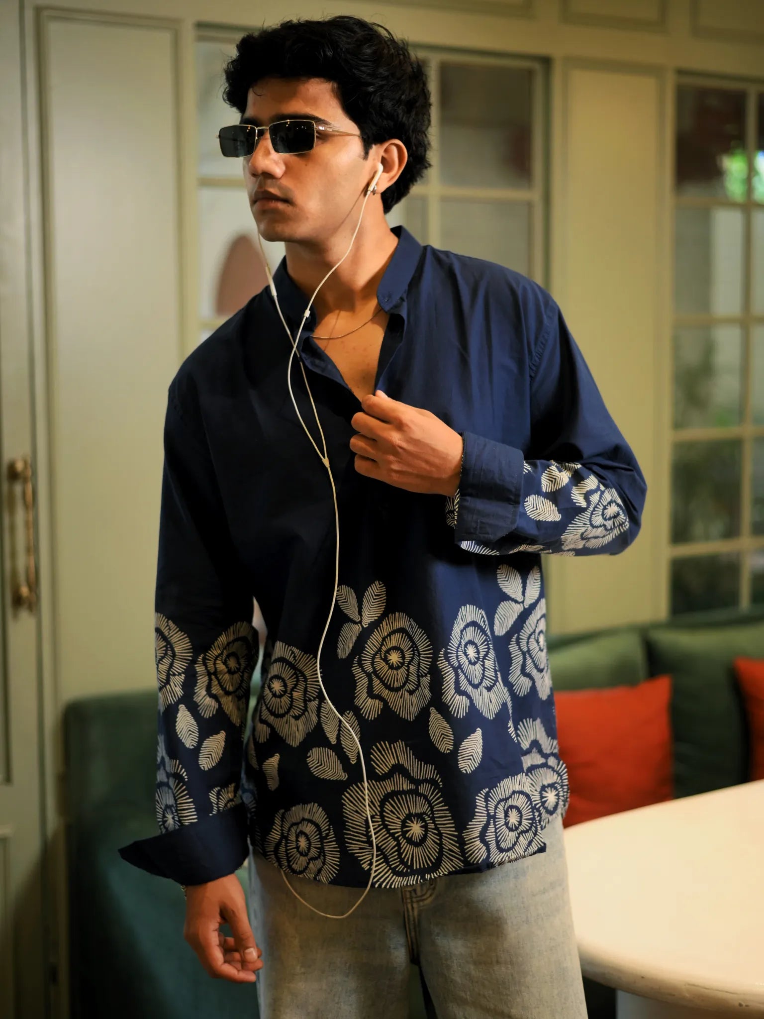 Atlantic Blue Placement Short Kurta