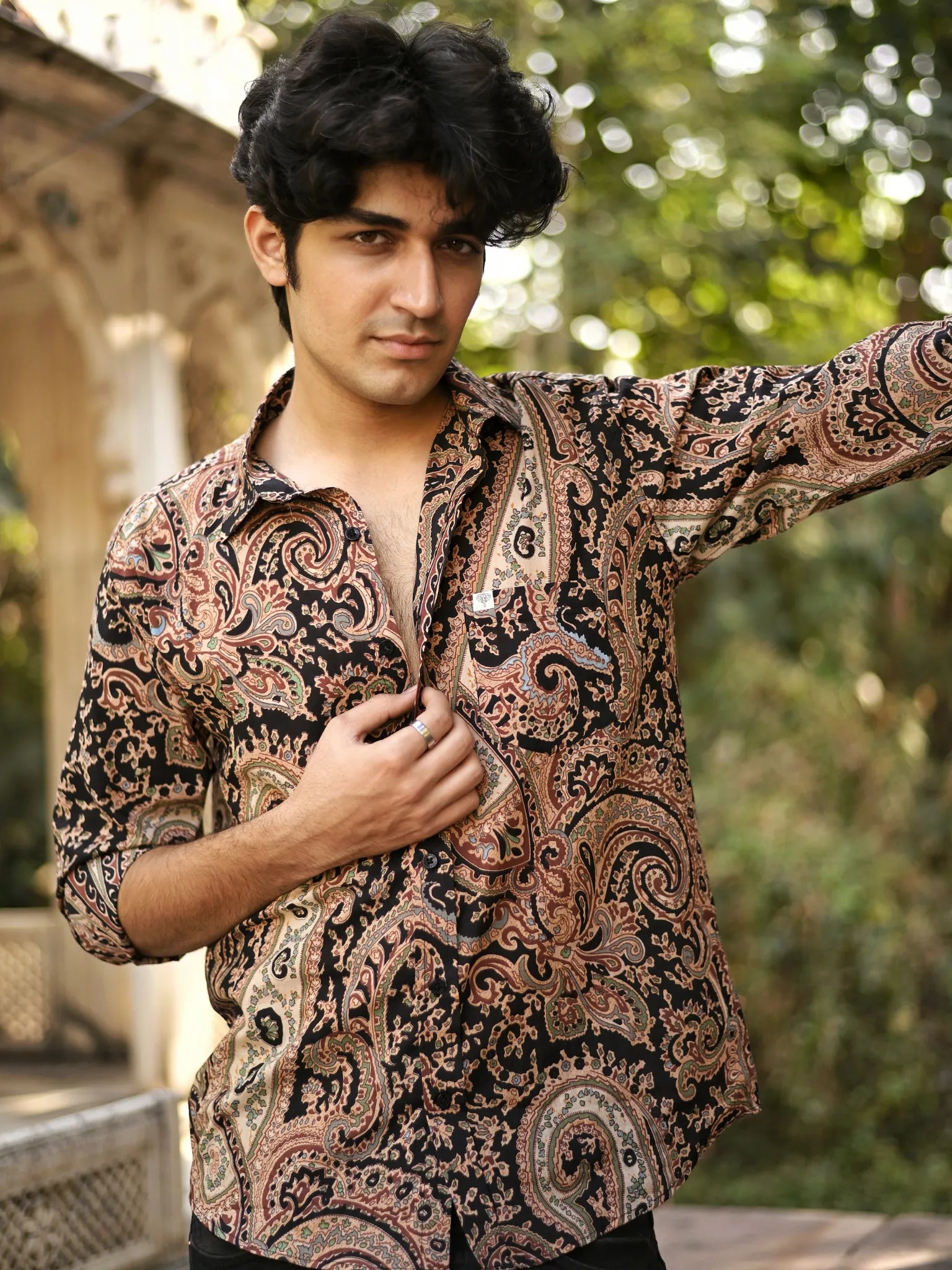 Black Mafia Style Full Sleeves Shirt