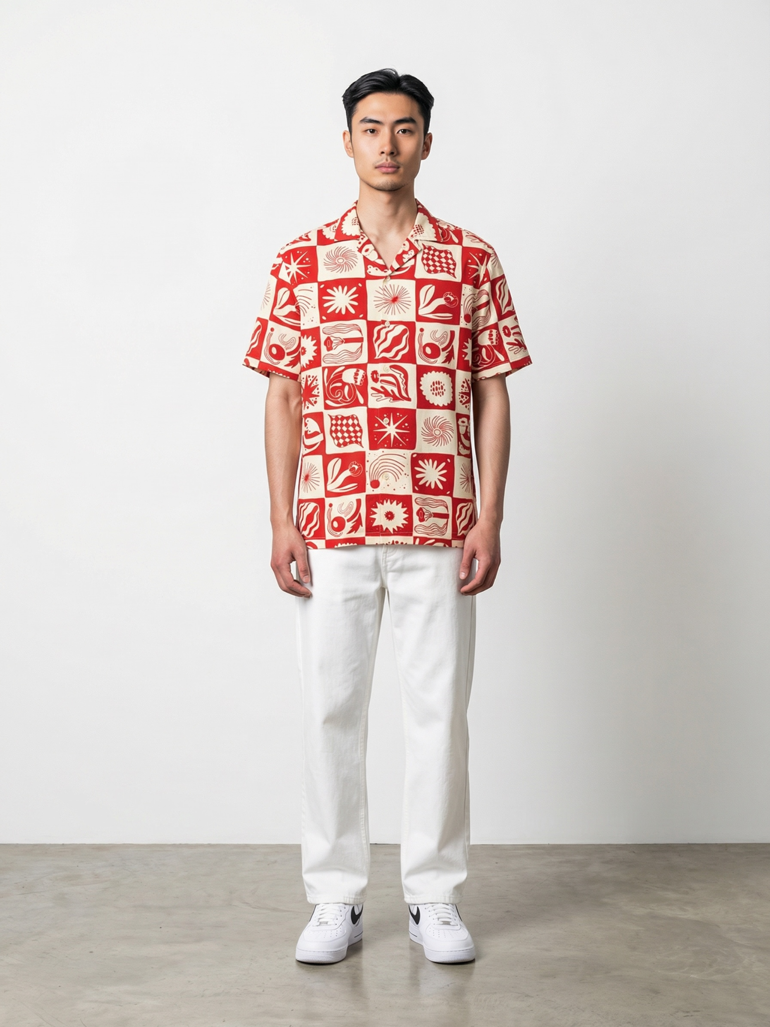 Crimson Tiles Cuban Collar Resort Shirt