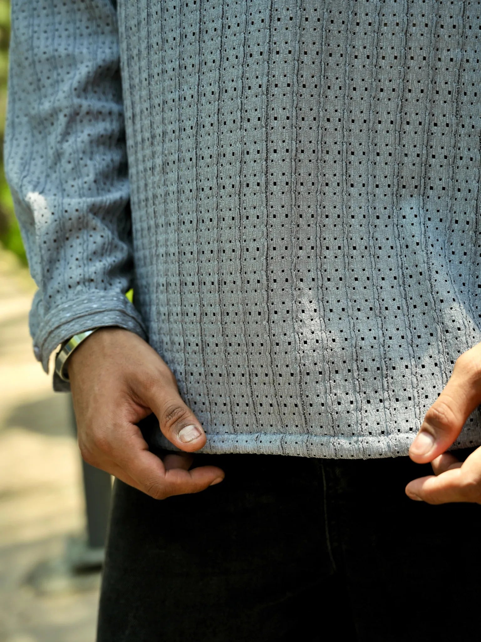 Shark Gray Knit Pullover Shirt