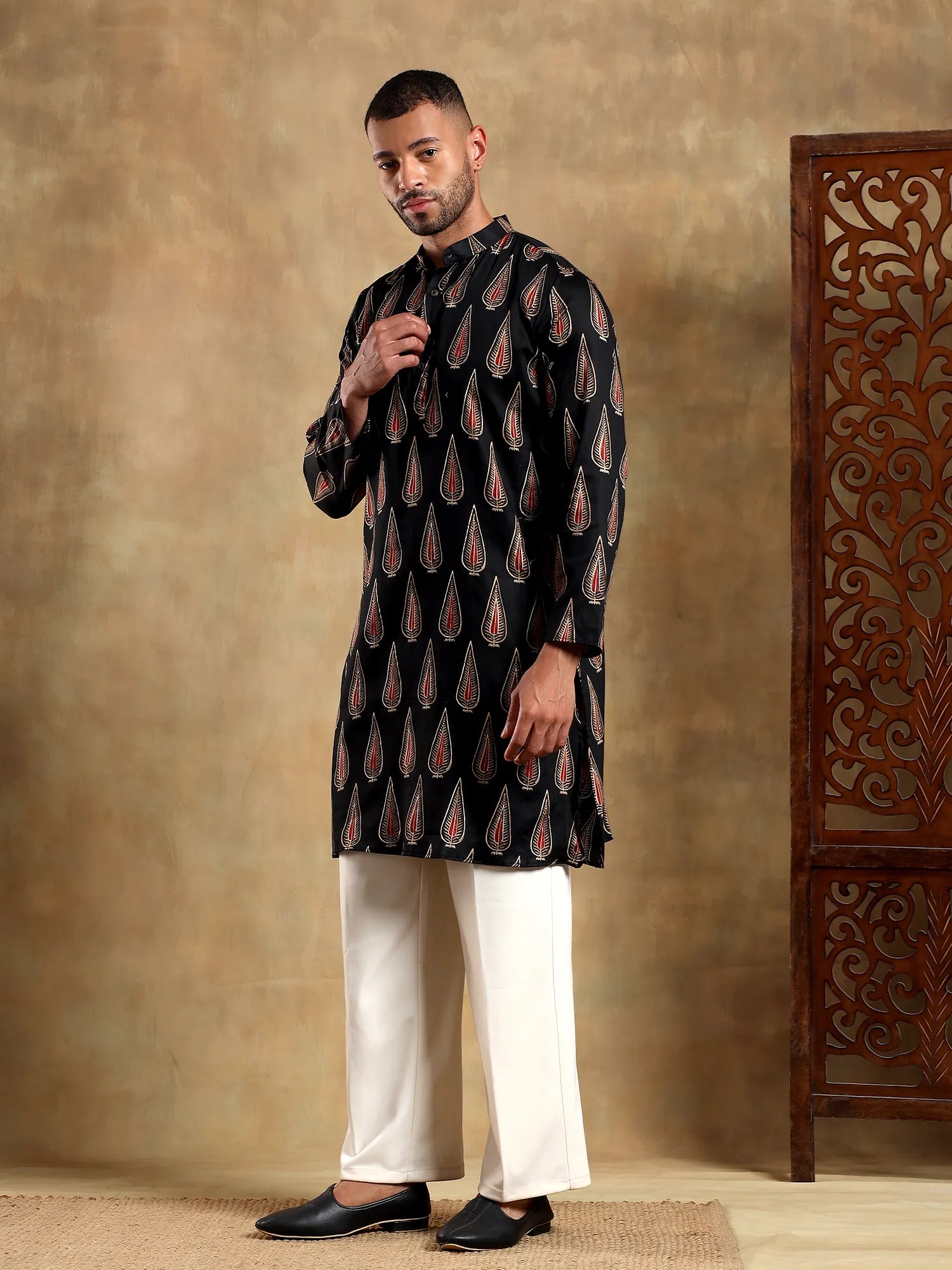 Mystic Leaf Printed Long Kurta