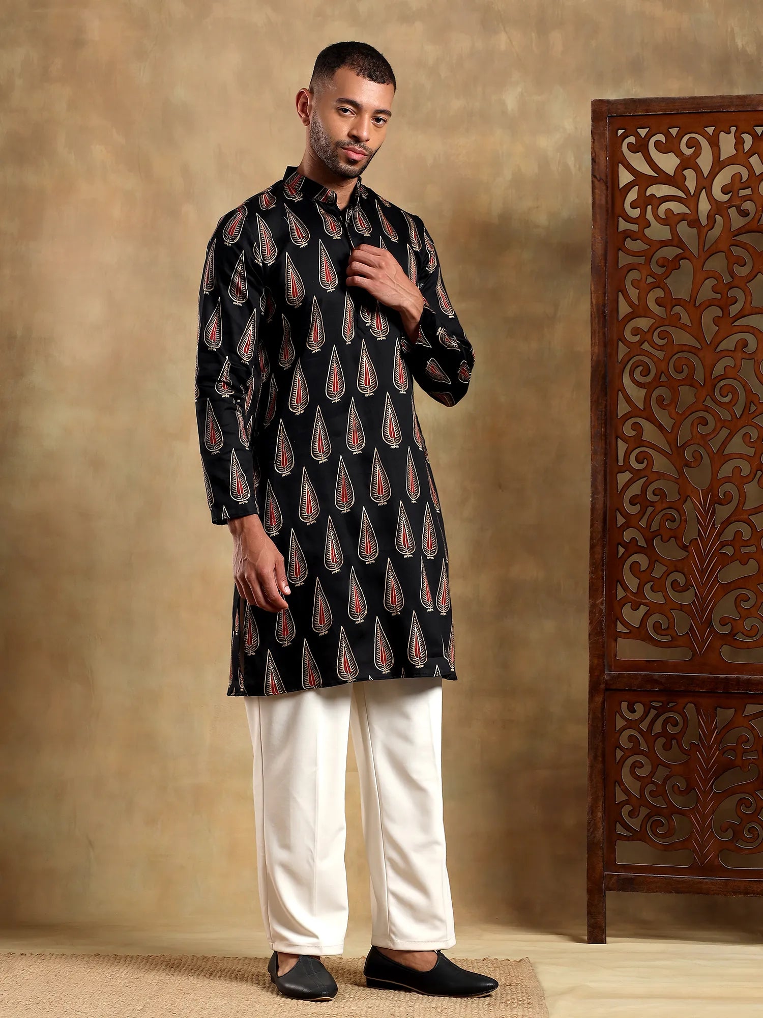 Mystic Leaf Printed Long Kurta