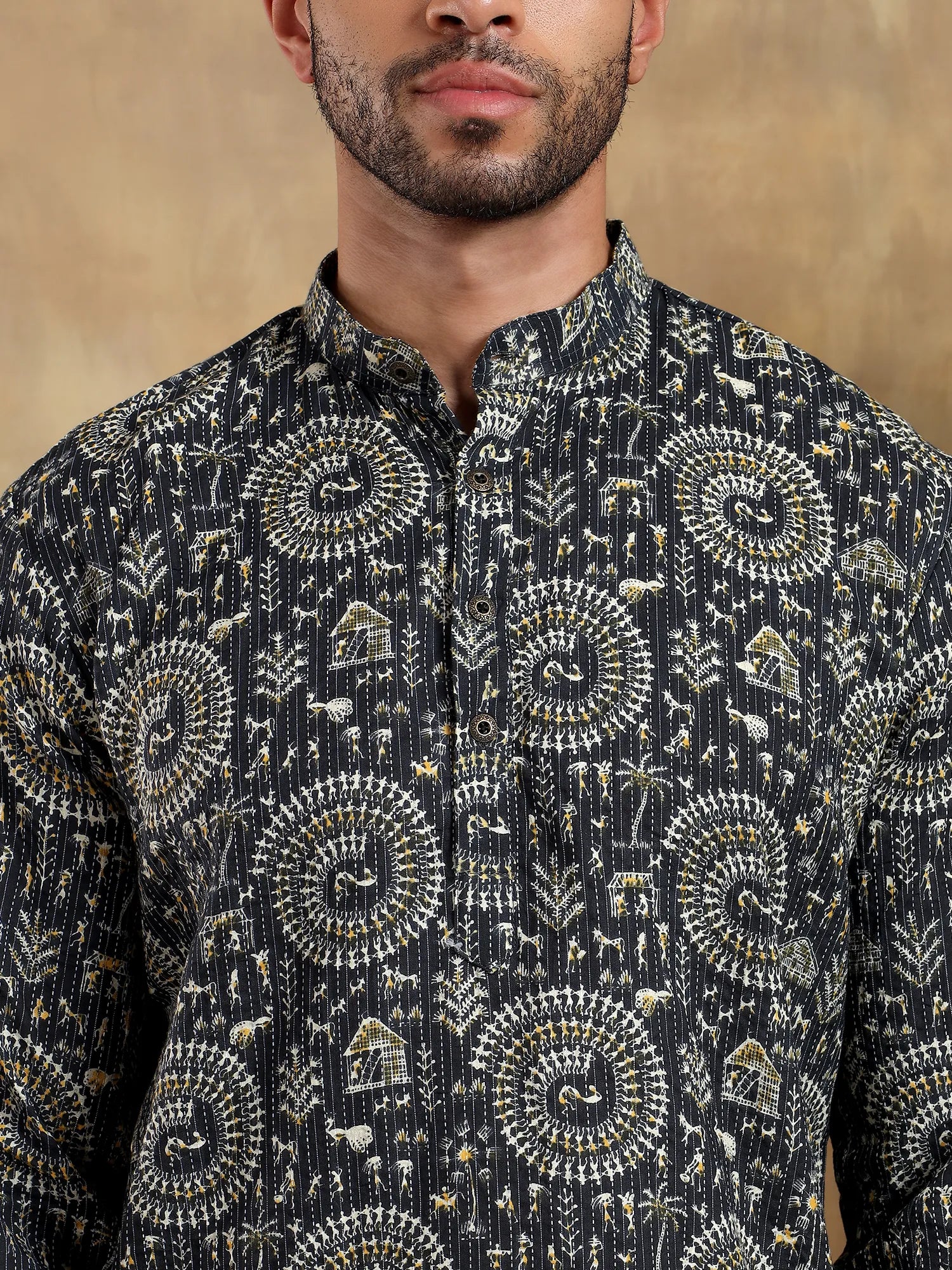 Dusk Kantha Printed Long Kurta & pyjama set