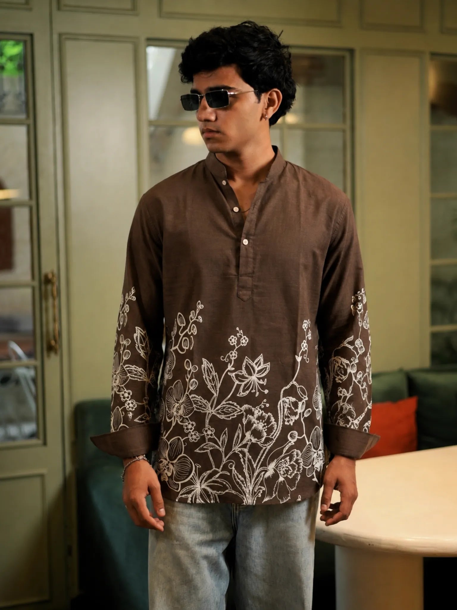 KOBICHA FLORAL PLACEMENT SHORT KURTA