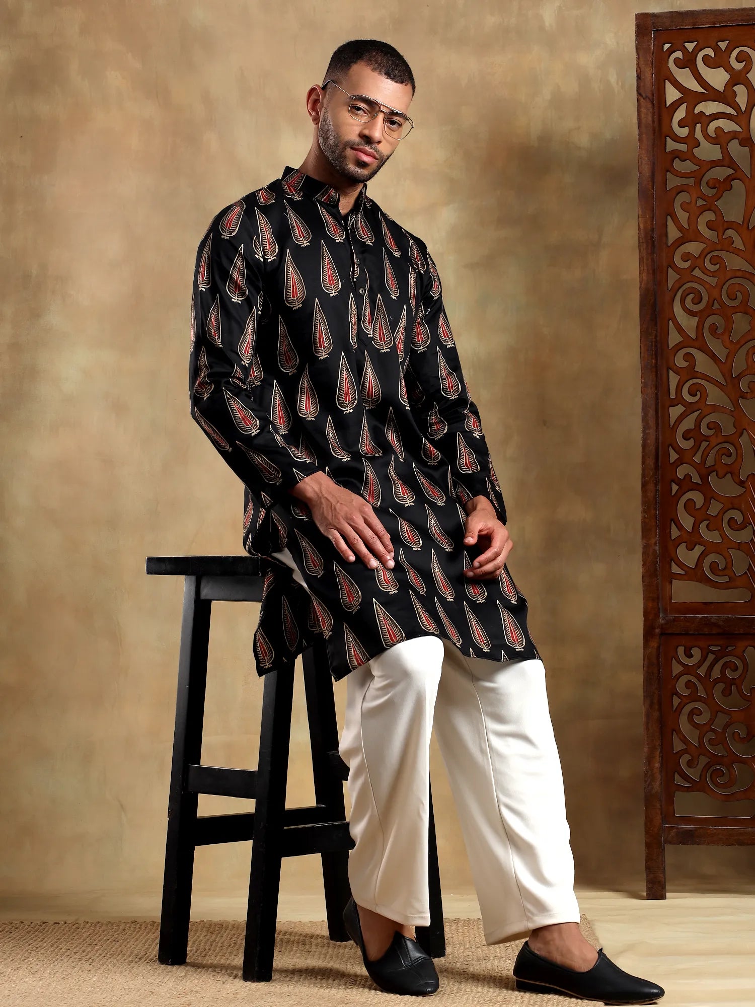 Mystic Leaf Printed Long Kurta