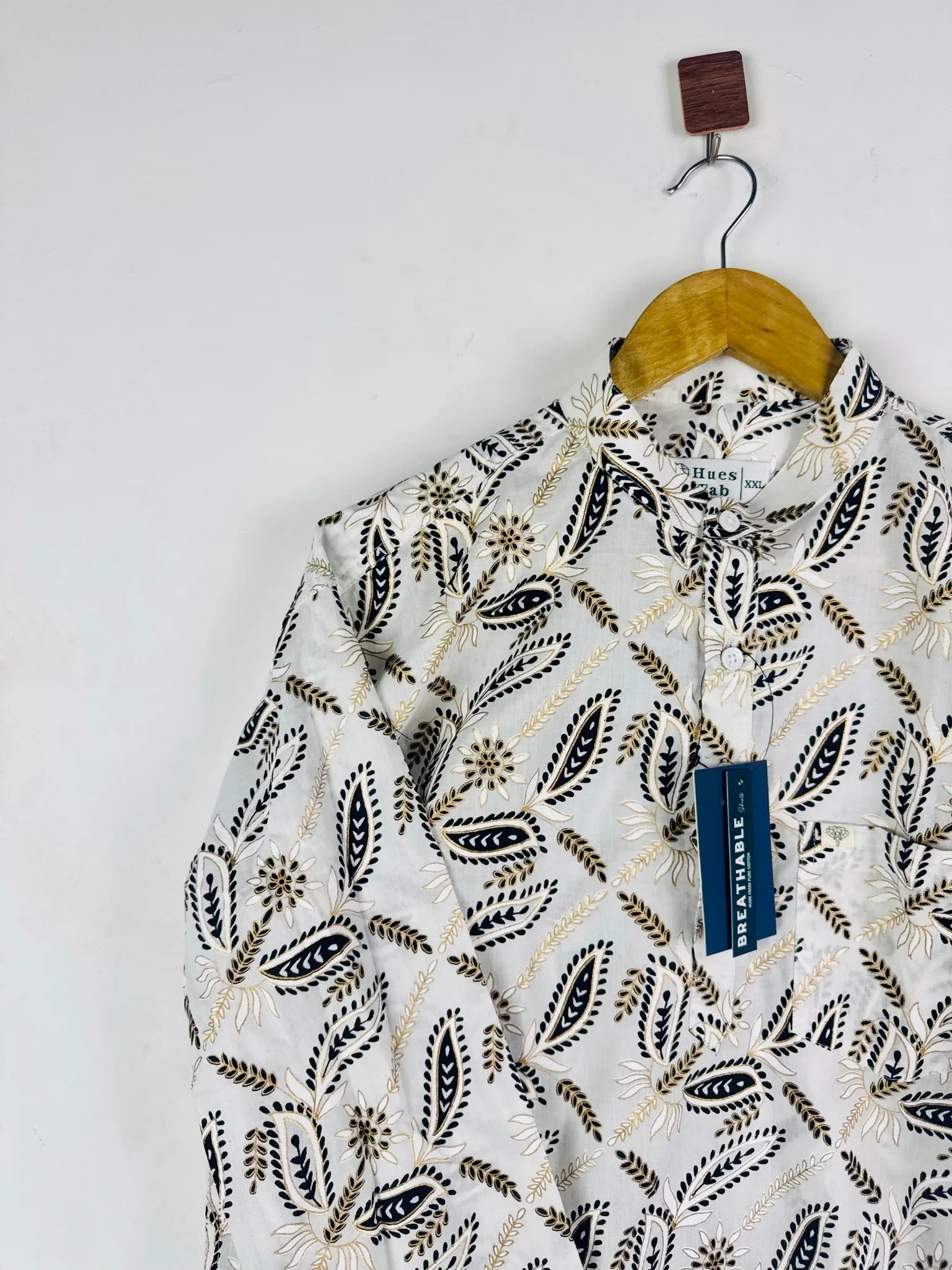 White Noor Paisley printed short kurta