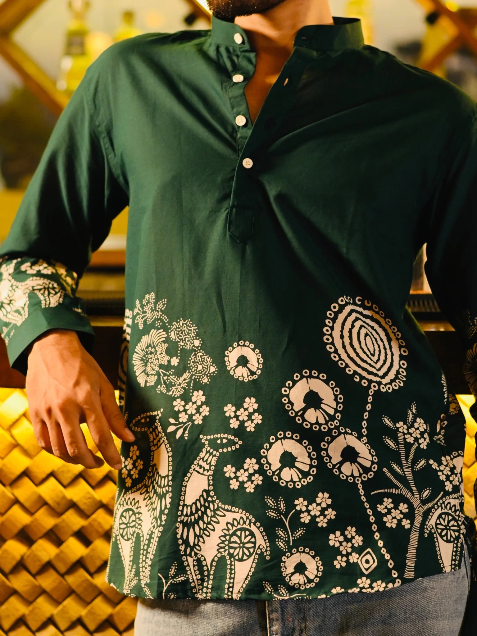 Kaitoke Placement Print short kurta
