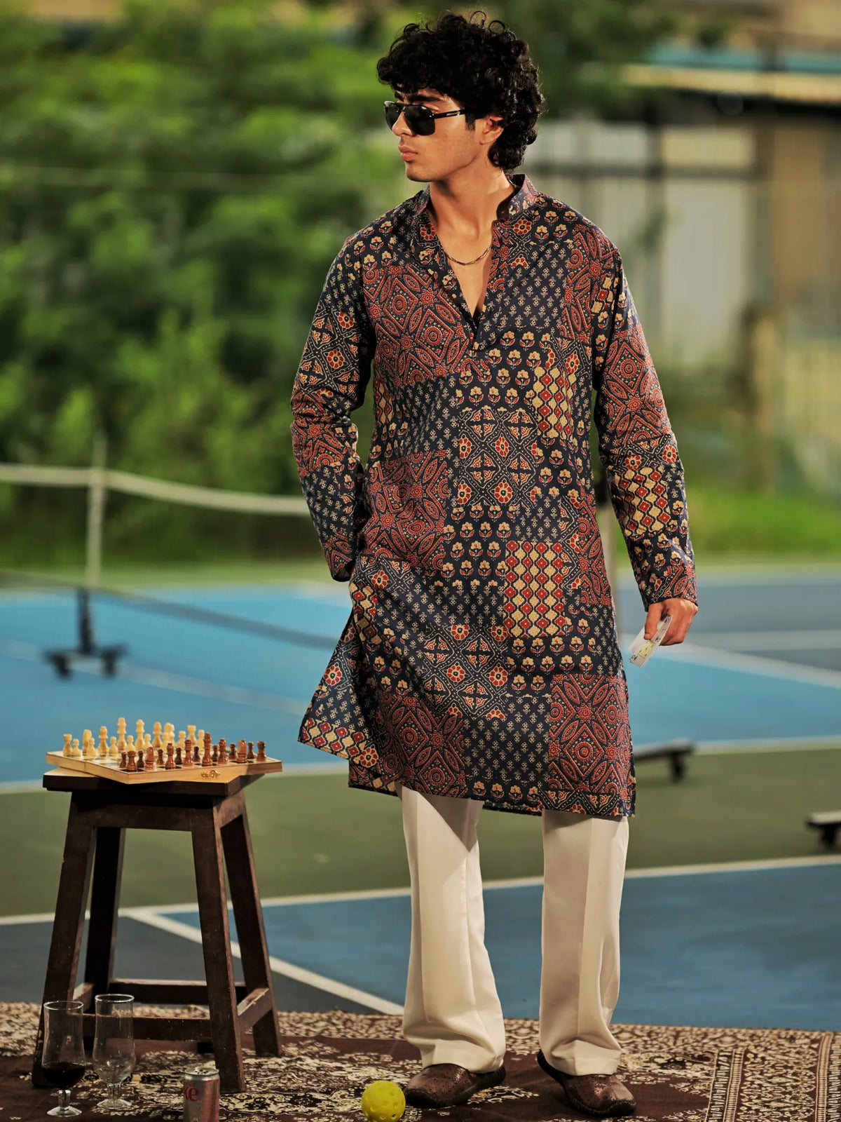 Maroon Patchwork Long Kurta