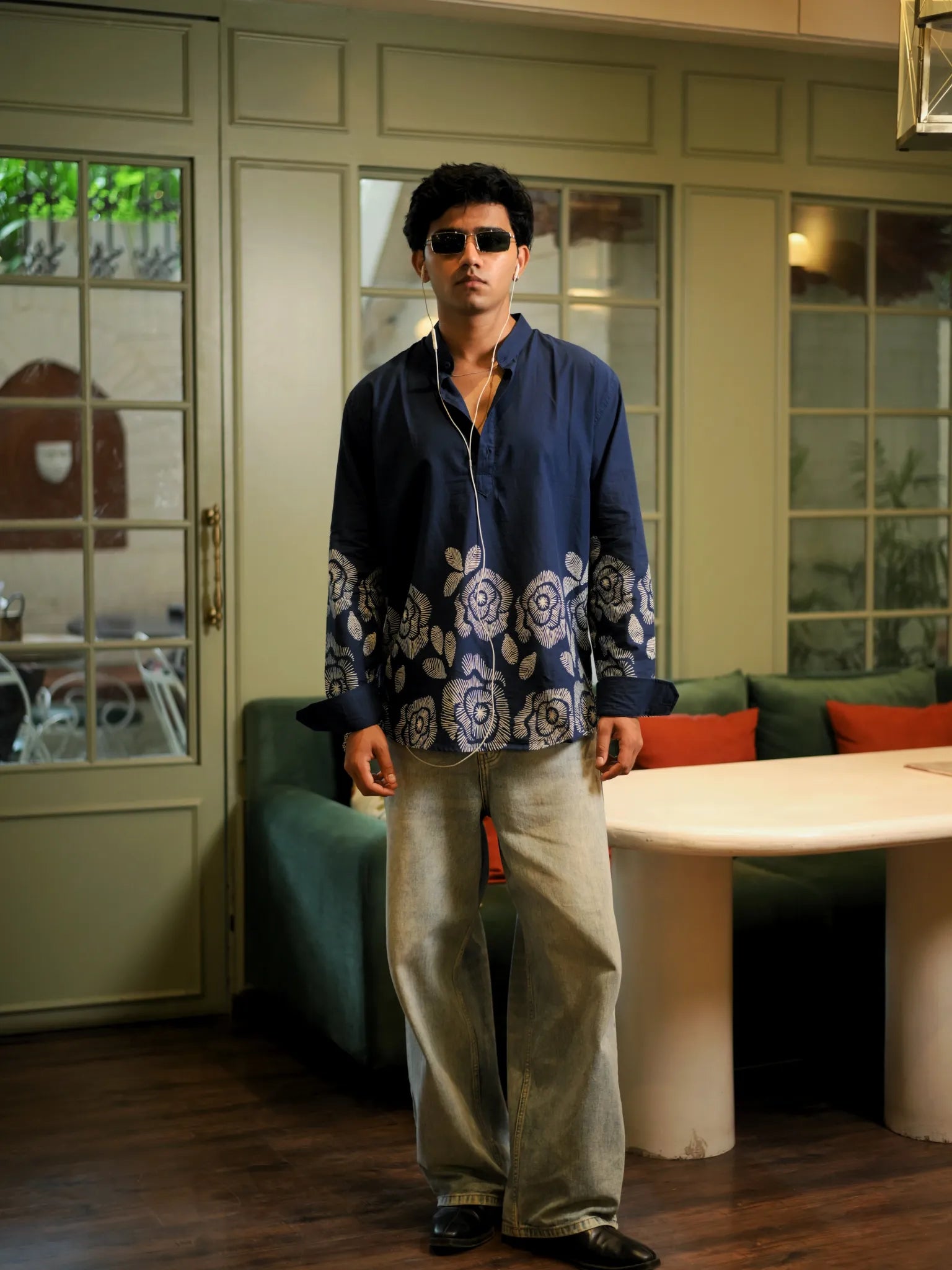 Atlantic Blue Placement Short Kurta