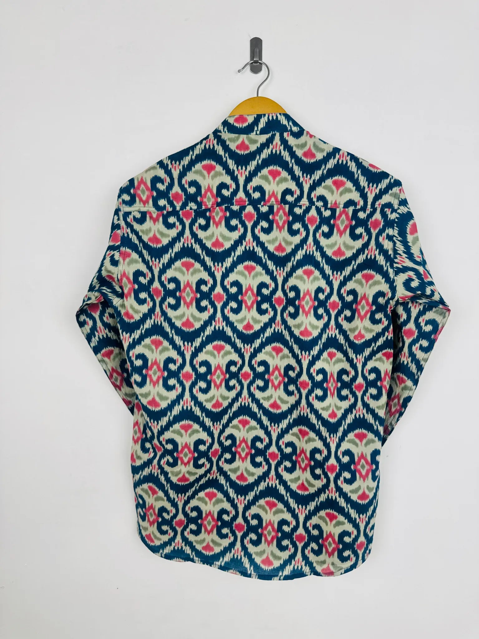 Navy Blue Ikat Printed short kurta