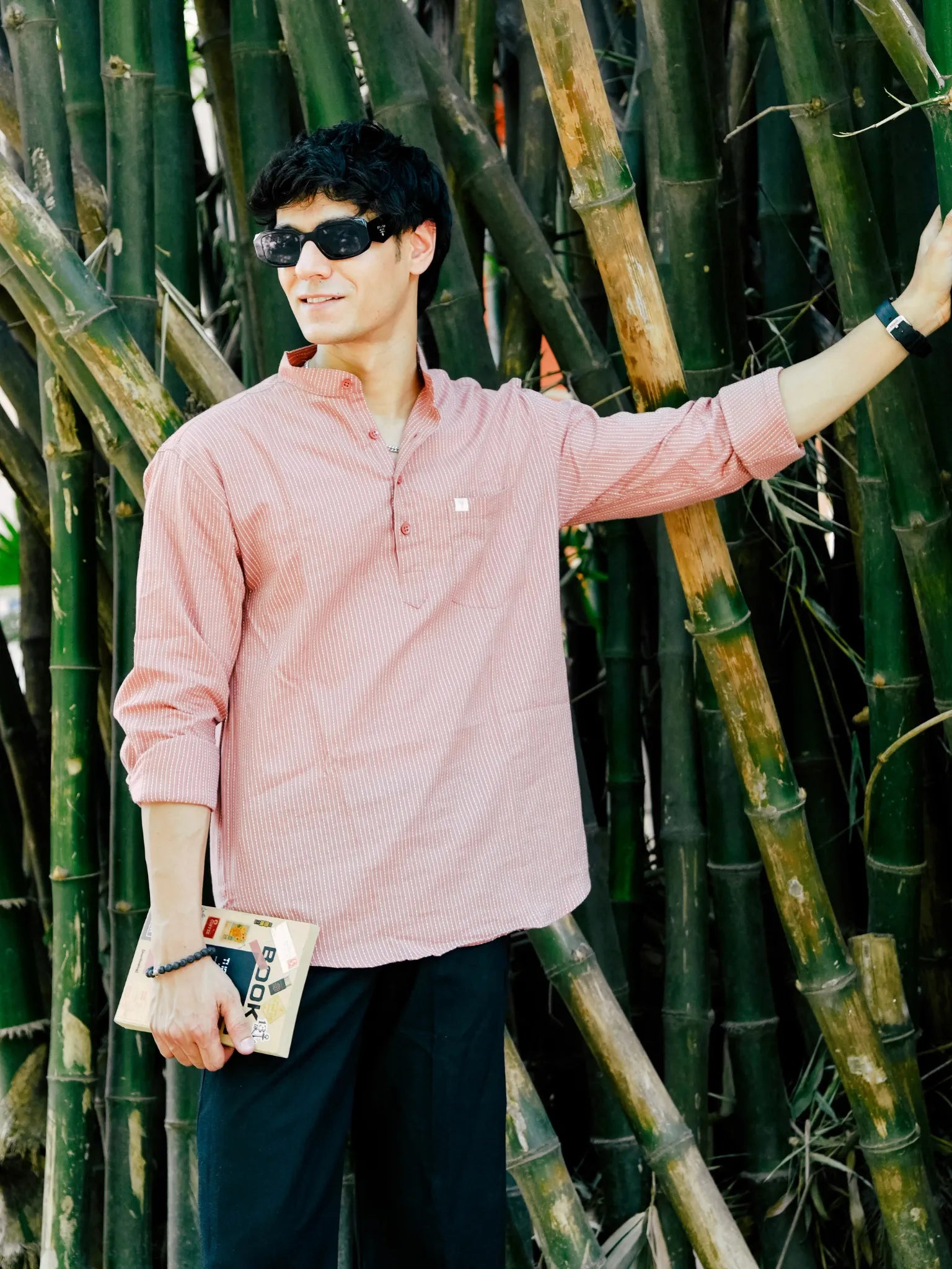 Dusky Pink Kantha Short Kurta
