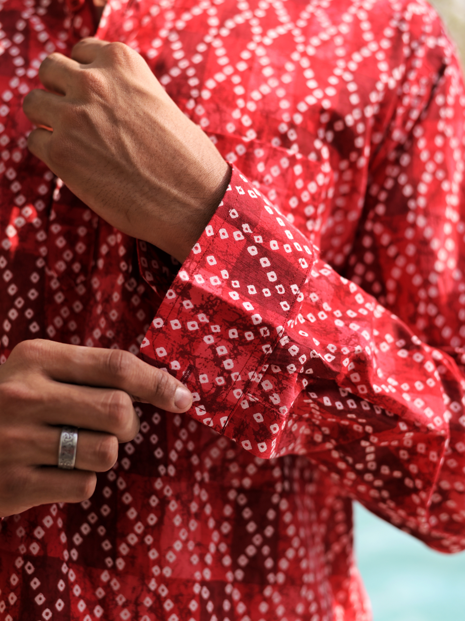 Maroon Bandhani  short kurta