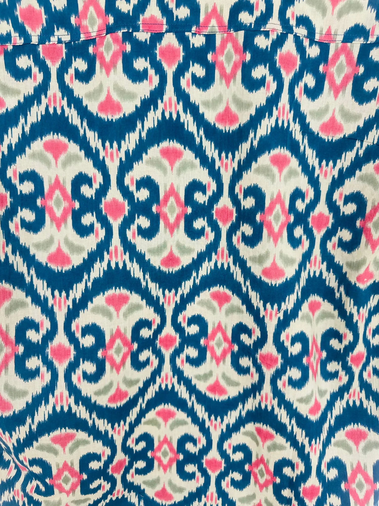 Navy Blue Ikat Printed short kurta