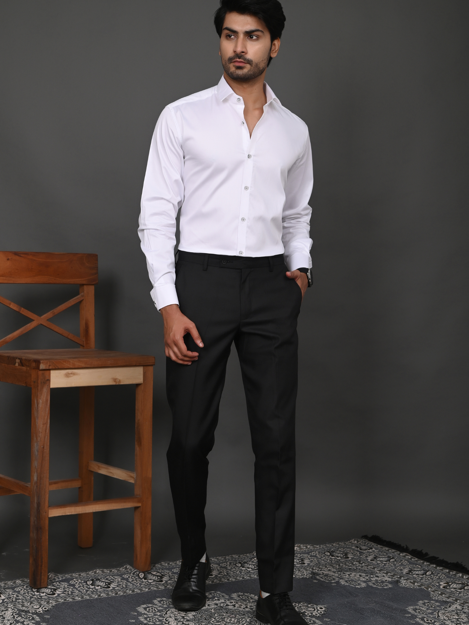 Classic White Elite Satin Shirt